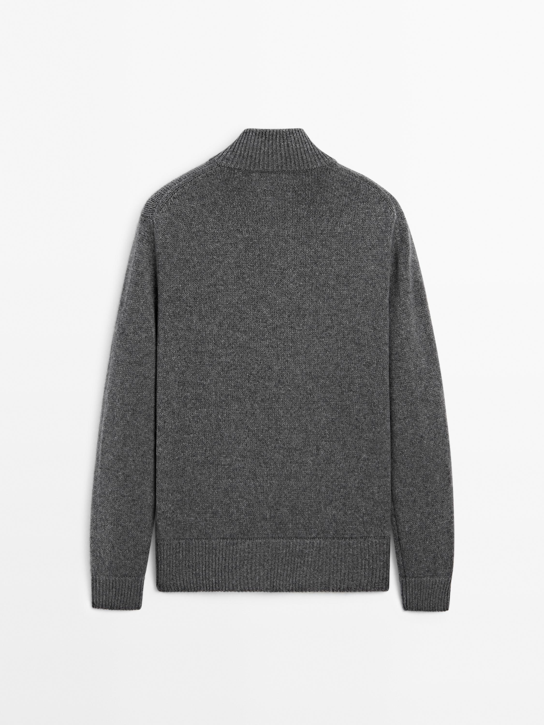 Zip-up cashmere bomber cardigan