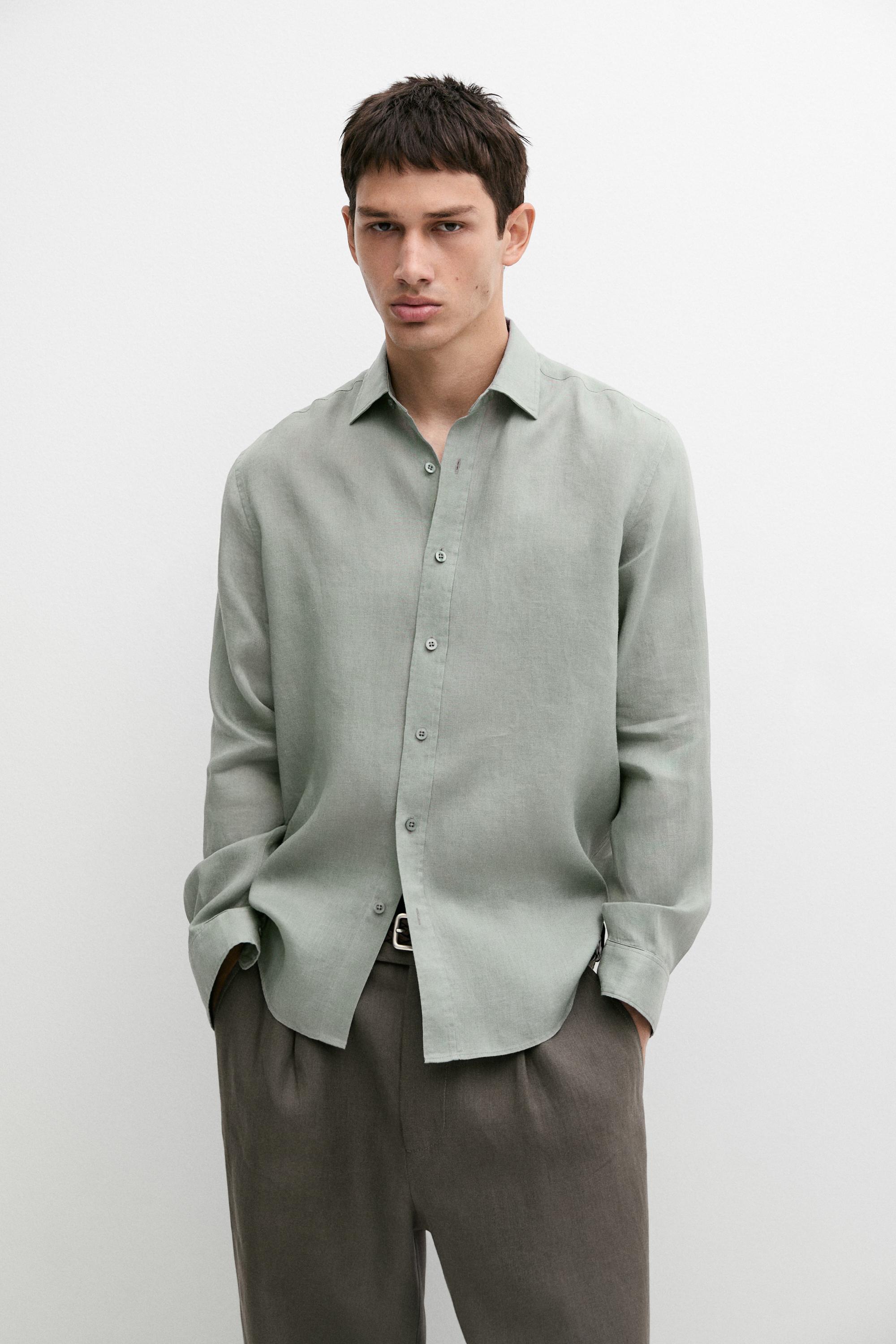 Slim fit 100% linen shirt — MOSS