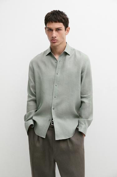 Slim fit 100% linen shirt — MOSS 3