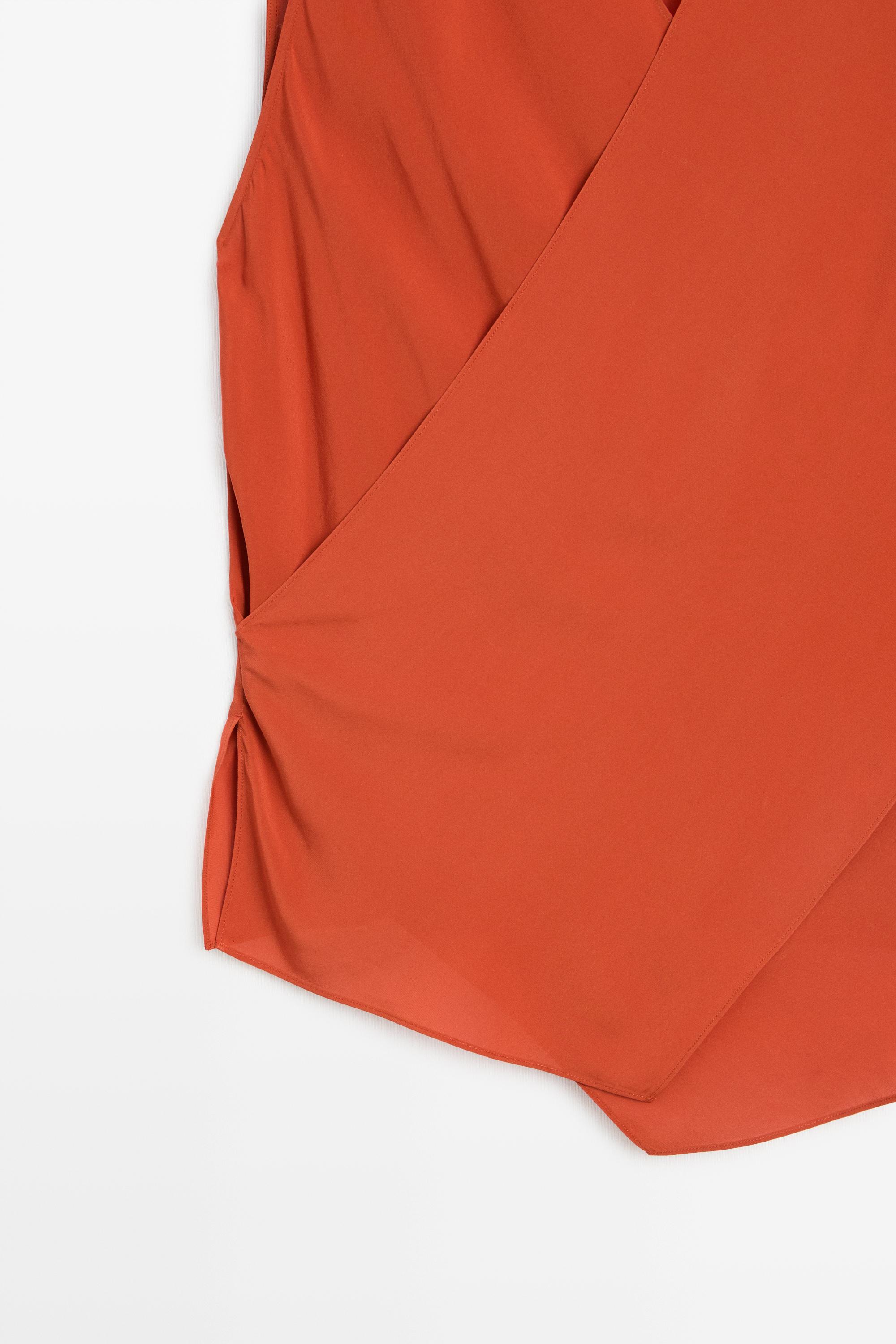 Flowing cross-over co-ord top — TERRA-COTTA