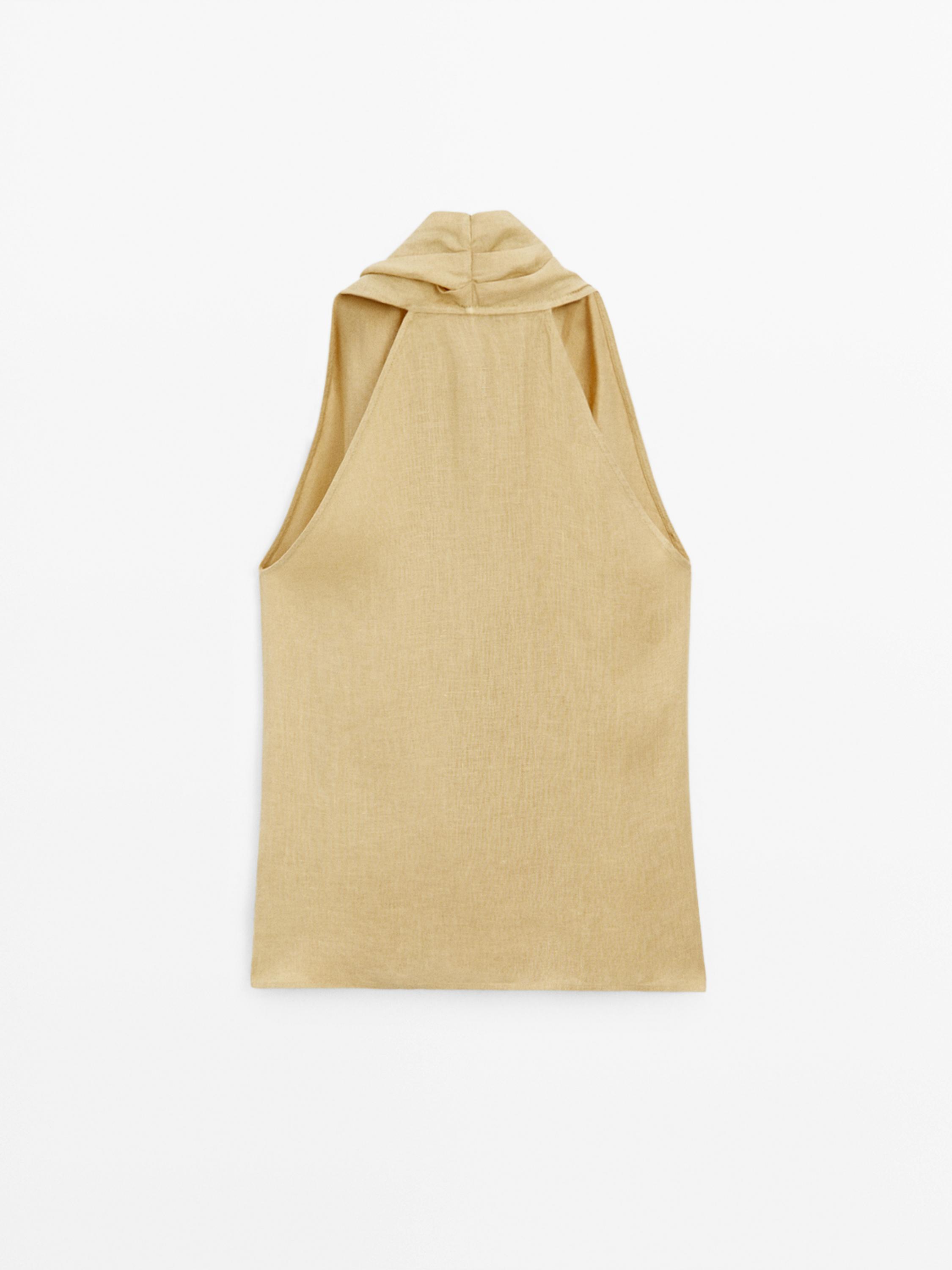 Top halter cruzado lino