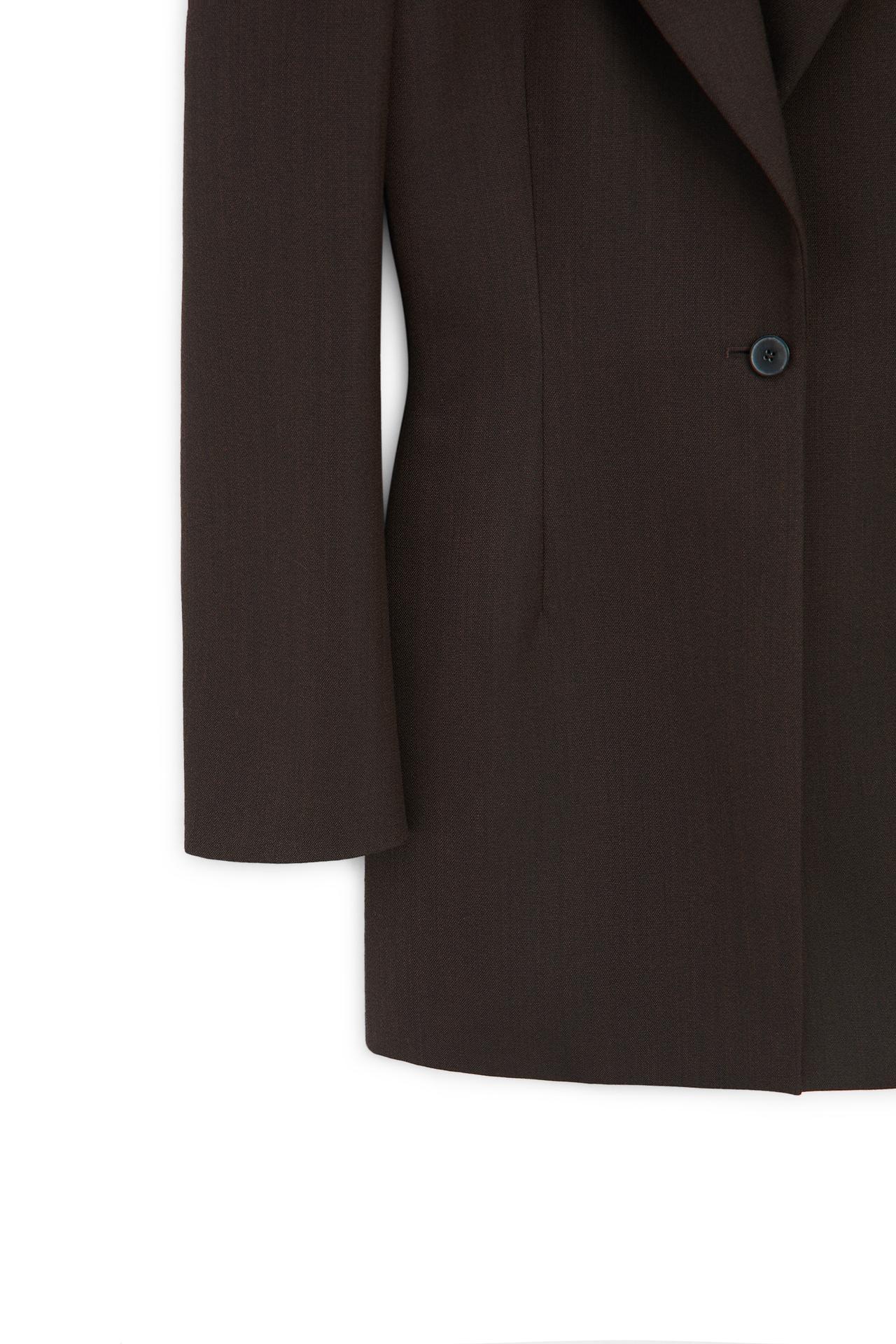 100% wool button detail blazer - LIMITED EDITION — BROWN