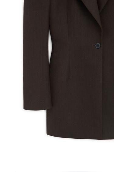 100% wool button detail blazer - LIMITED EDITION — BROWN 8