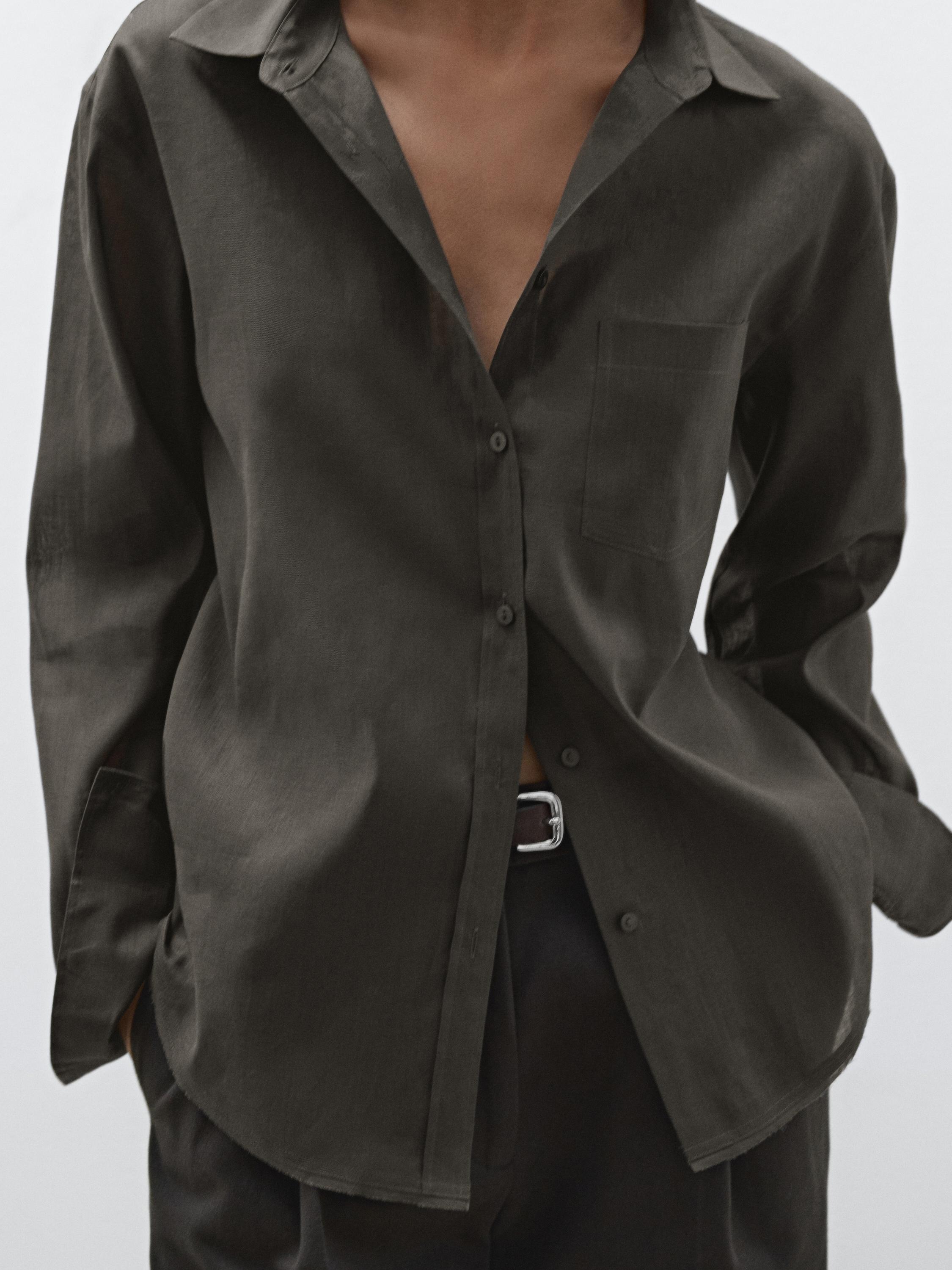 Flowing ramie blend shirt