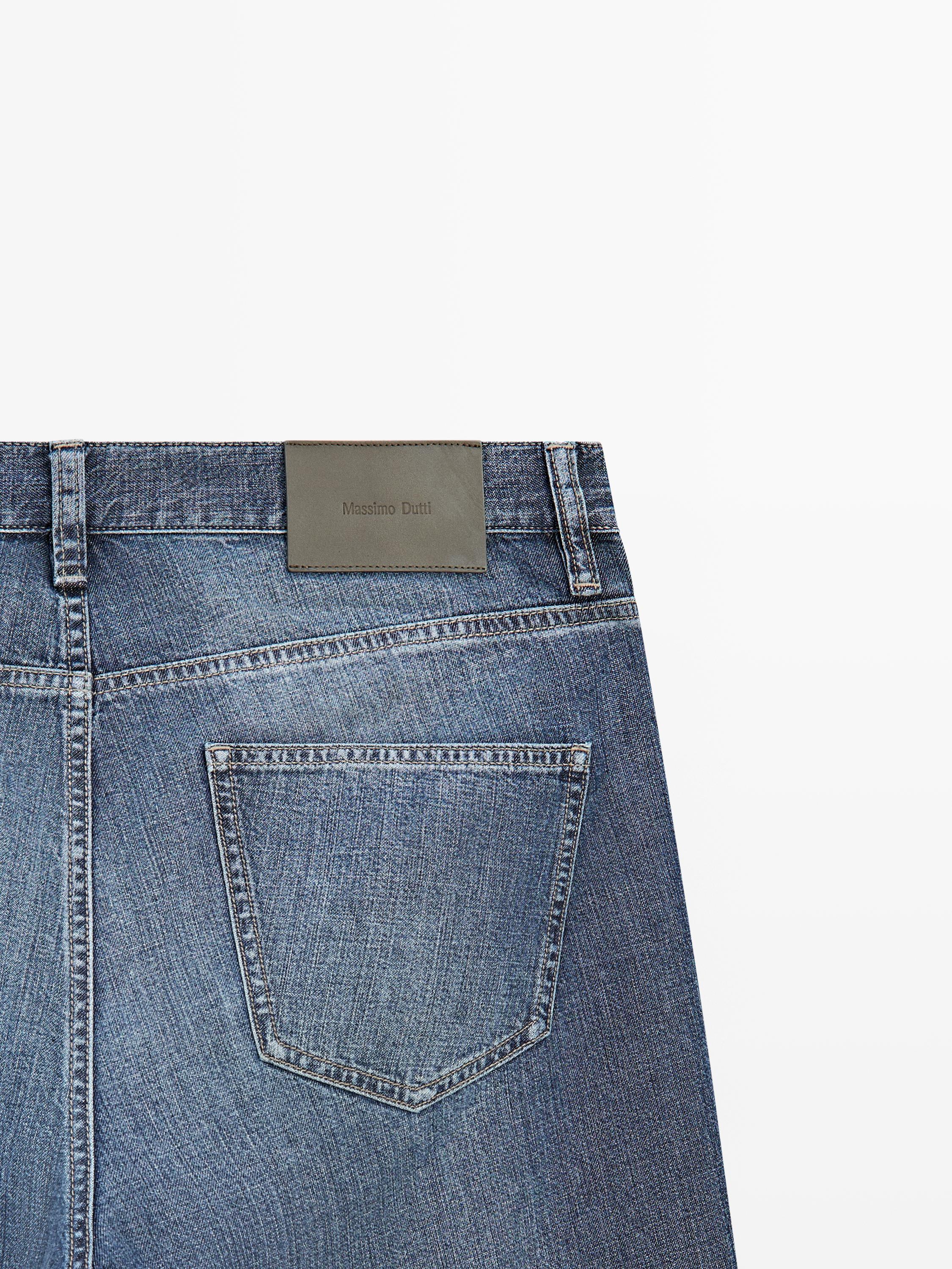 Lightweight straight-leg cotton jeans — INDIGO