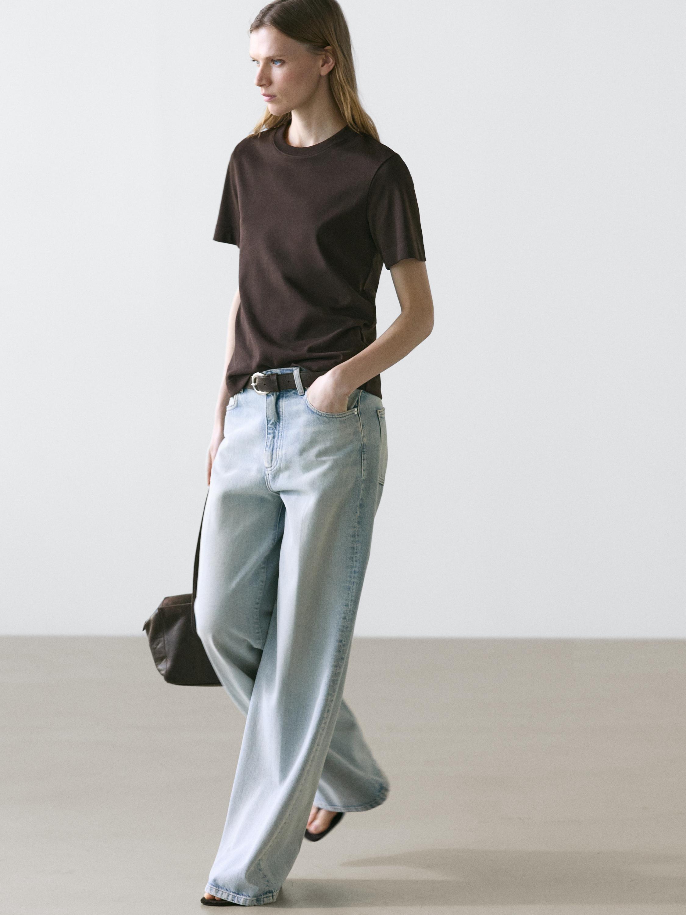Short sleeve interlock T-shirt — BROWN