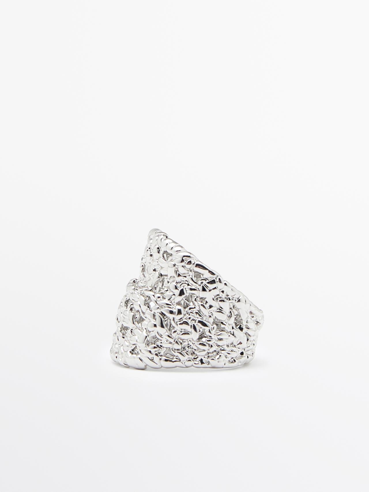 Wide braided ring — SILVER