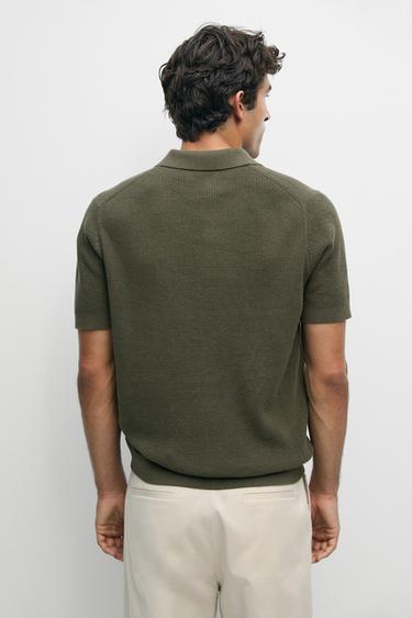 100% cotton short sleeve polo shirt — MEDIUM KHAKI 5