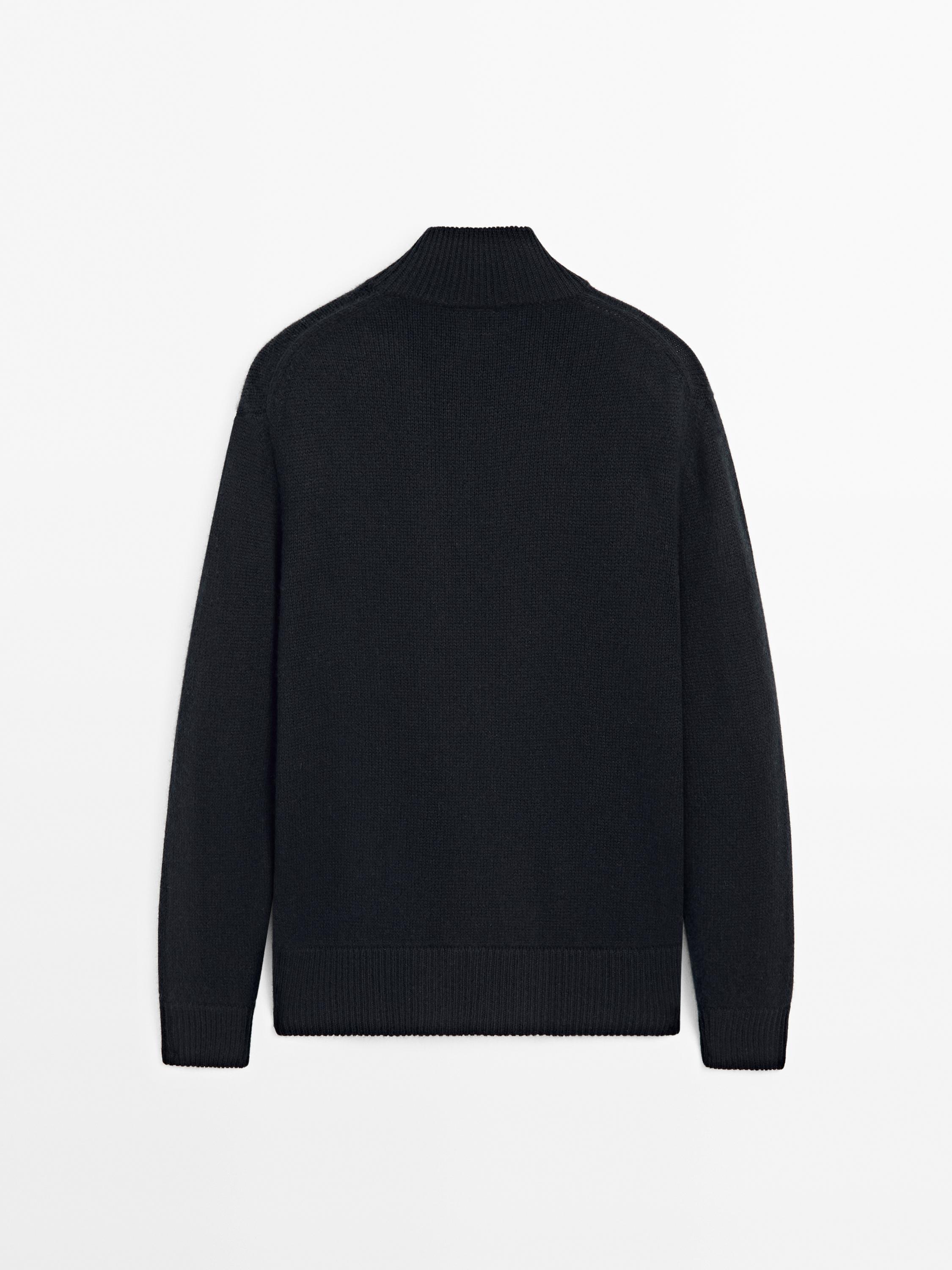 Zip-up cashmere bomber cardigan