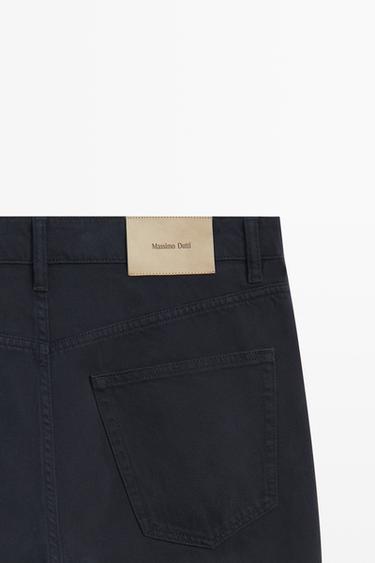 Tapered-fit denim-effect pants — NAVY BLUE 9