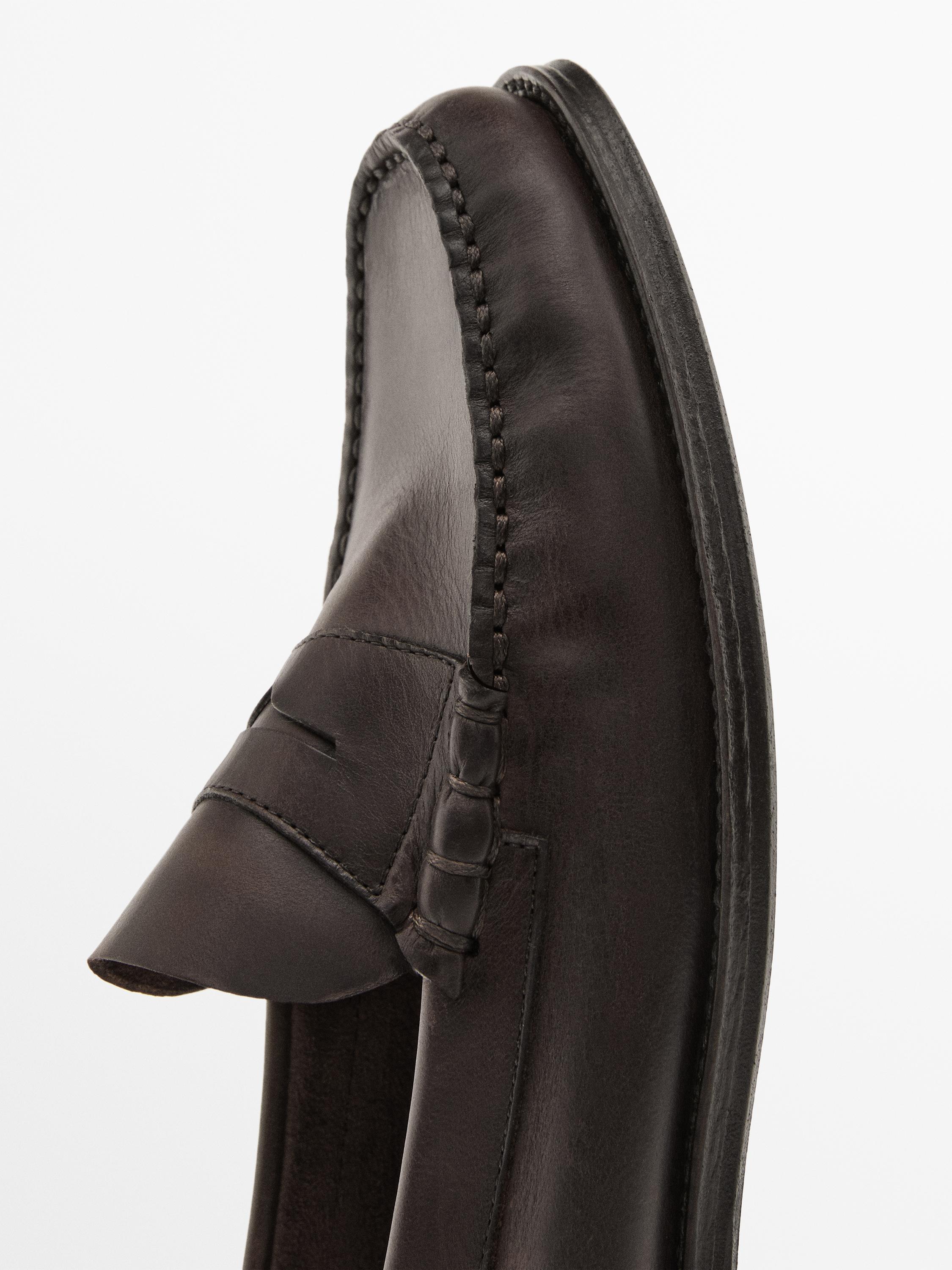 Soft oiled leather penny loafers — TAN