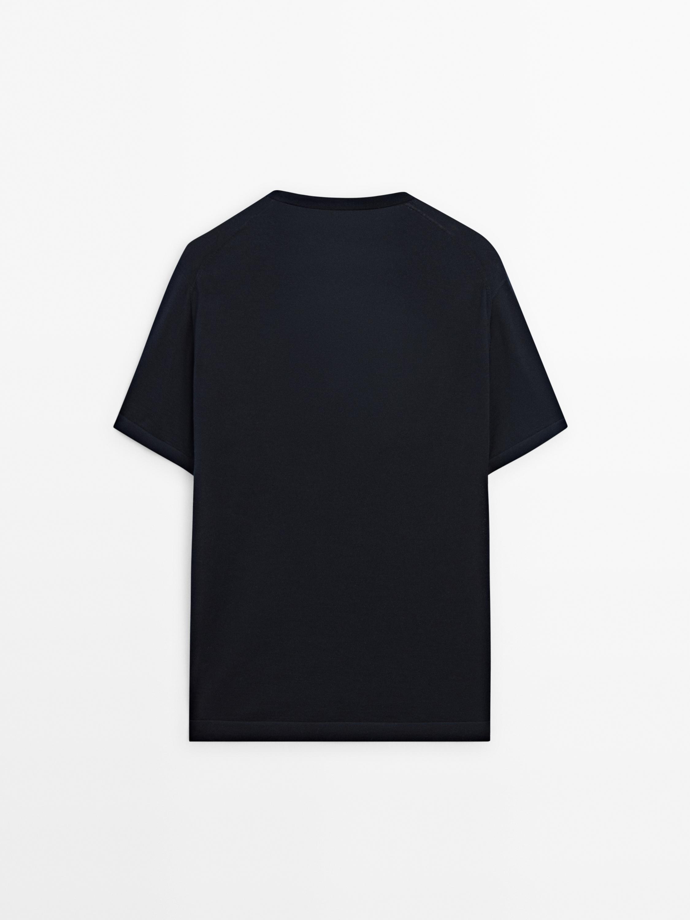 Wool blend knit T-shirt