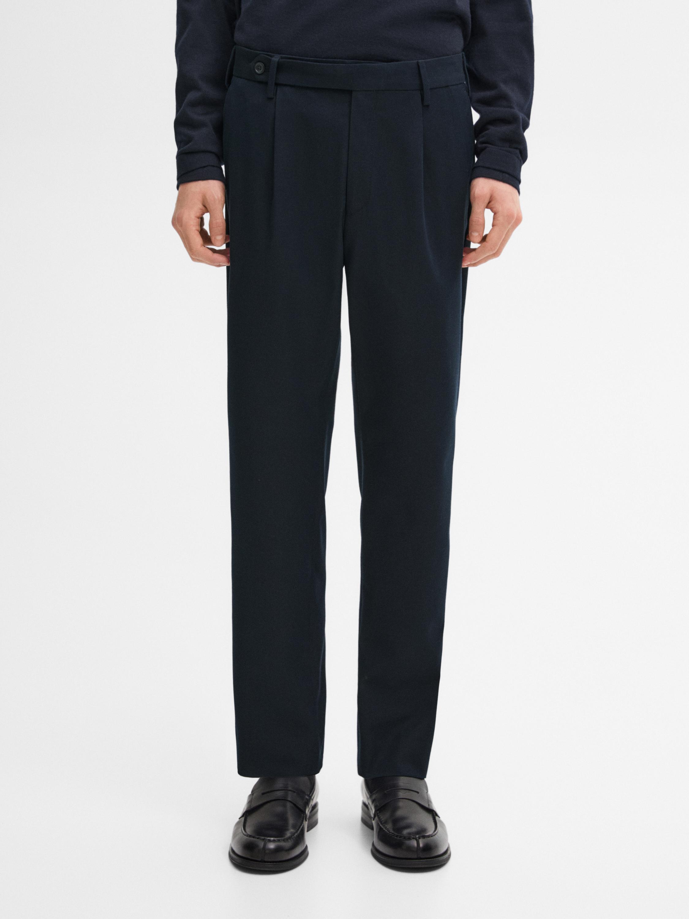 Cotton blend darted trousers