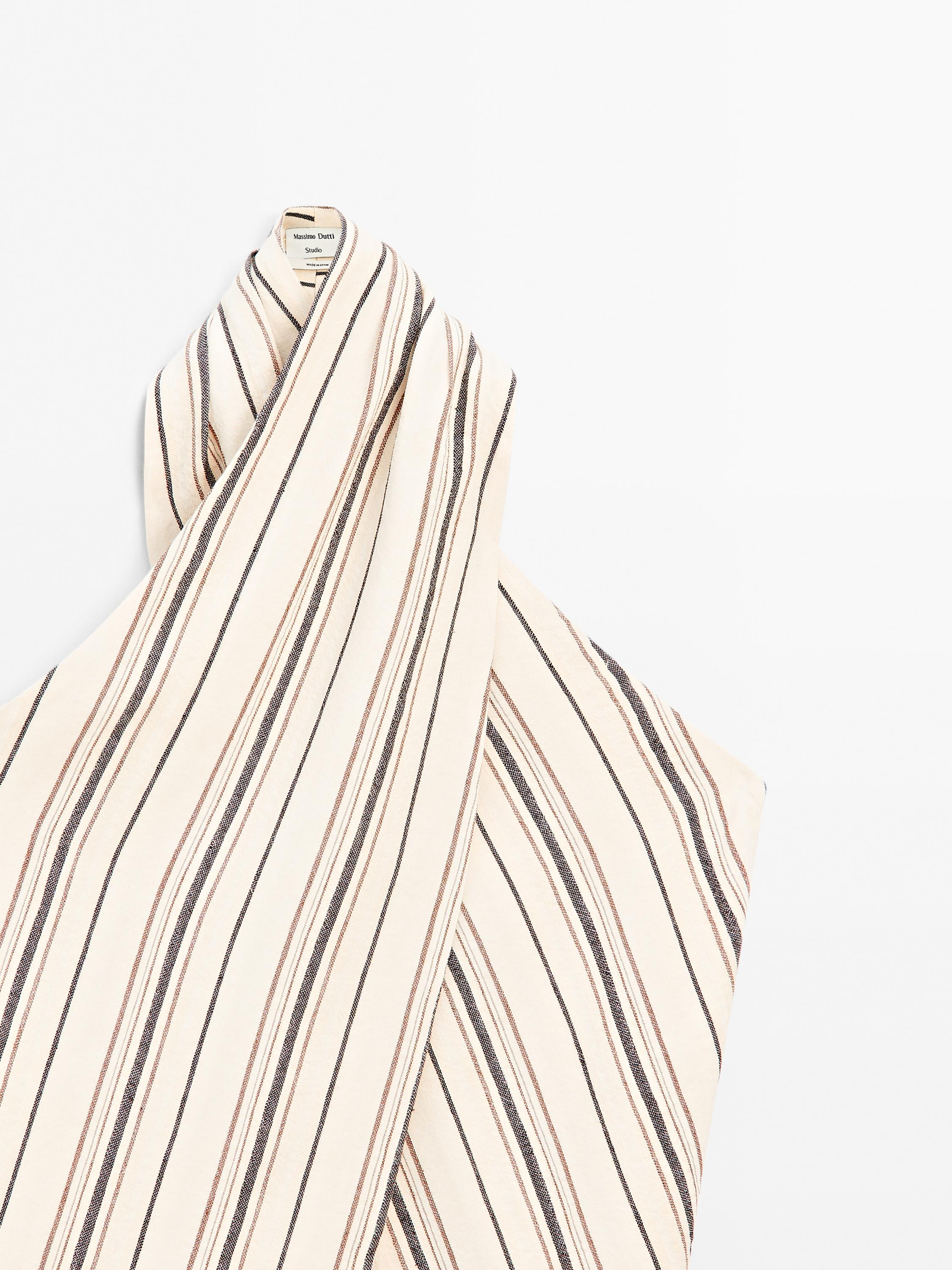 Striped crossover neckline top - Studio