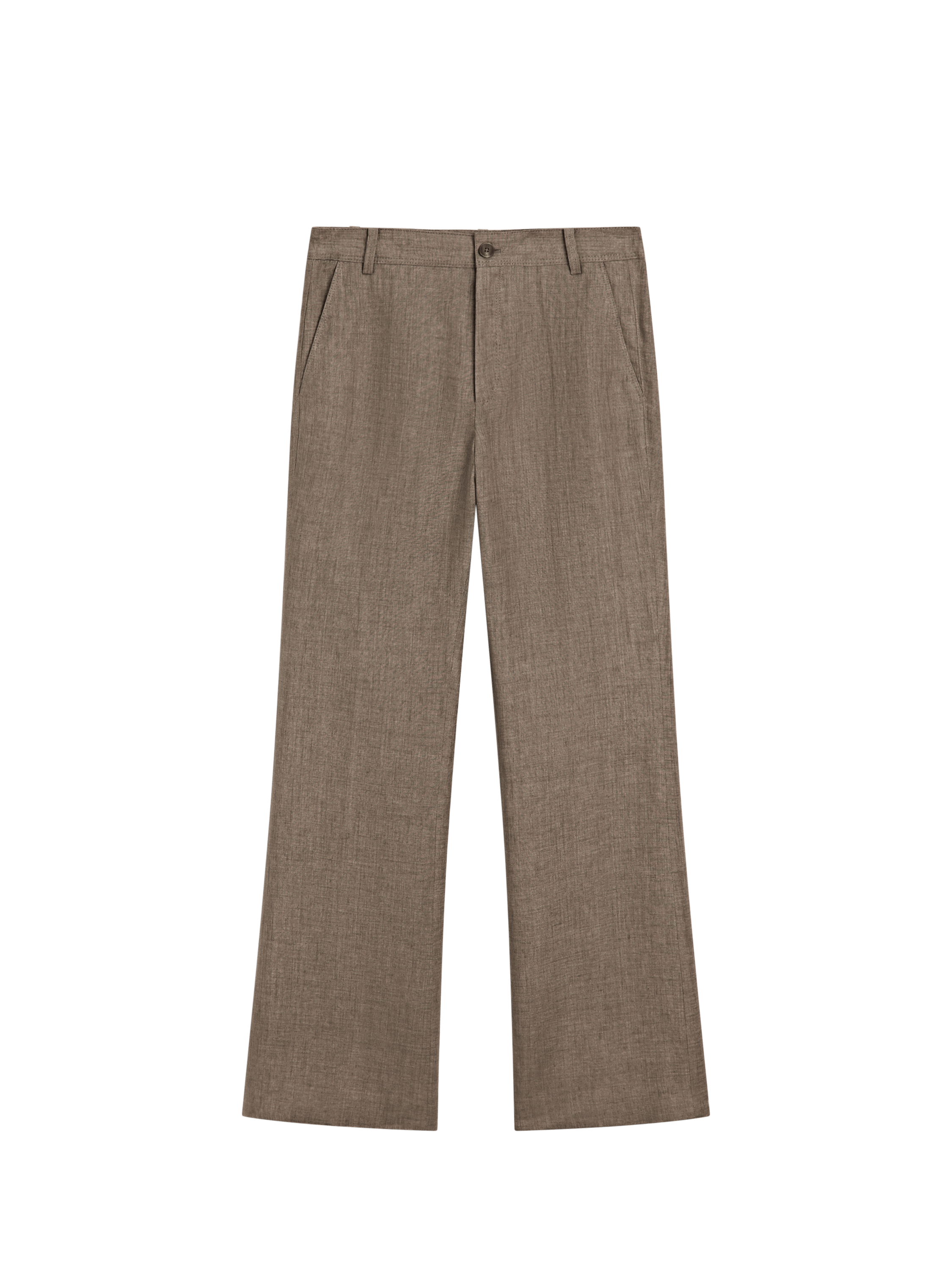 Massimo Dutti Keten karışımlı crop İspanyol paça pantolon