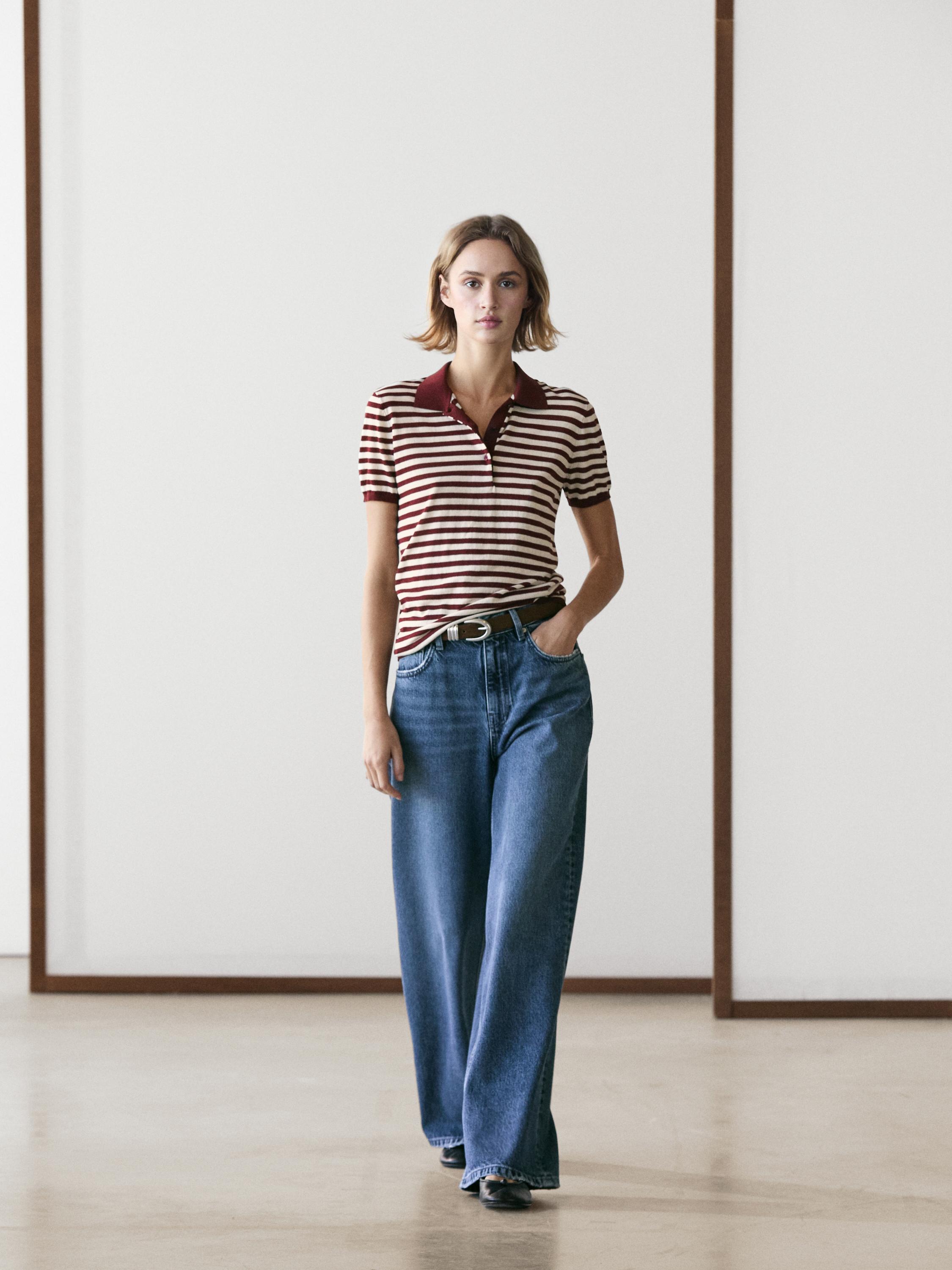 Cotton striped polo shirt