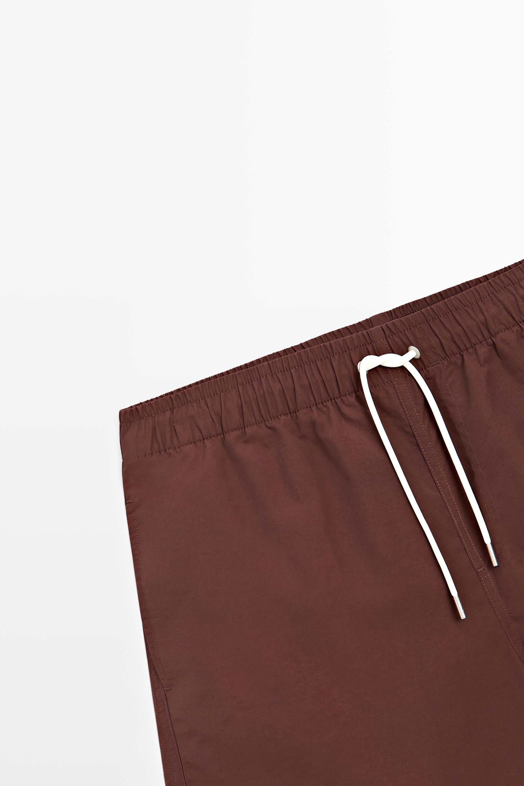 Plain swim trunks — BURGUNDY