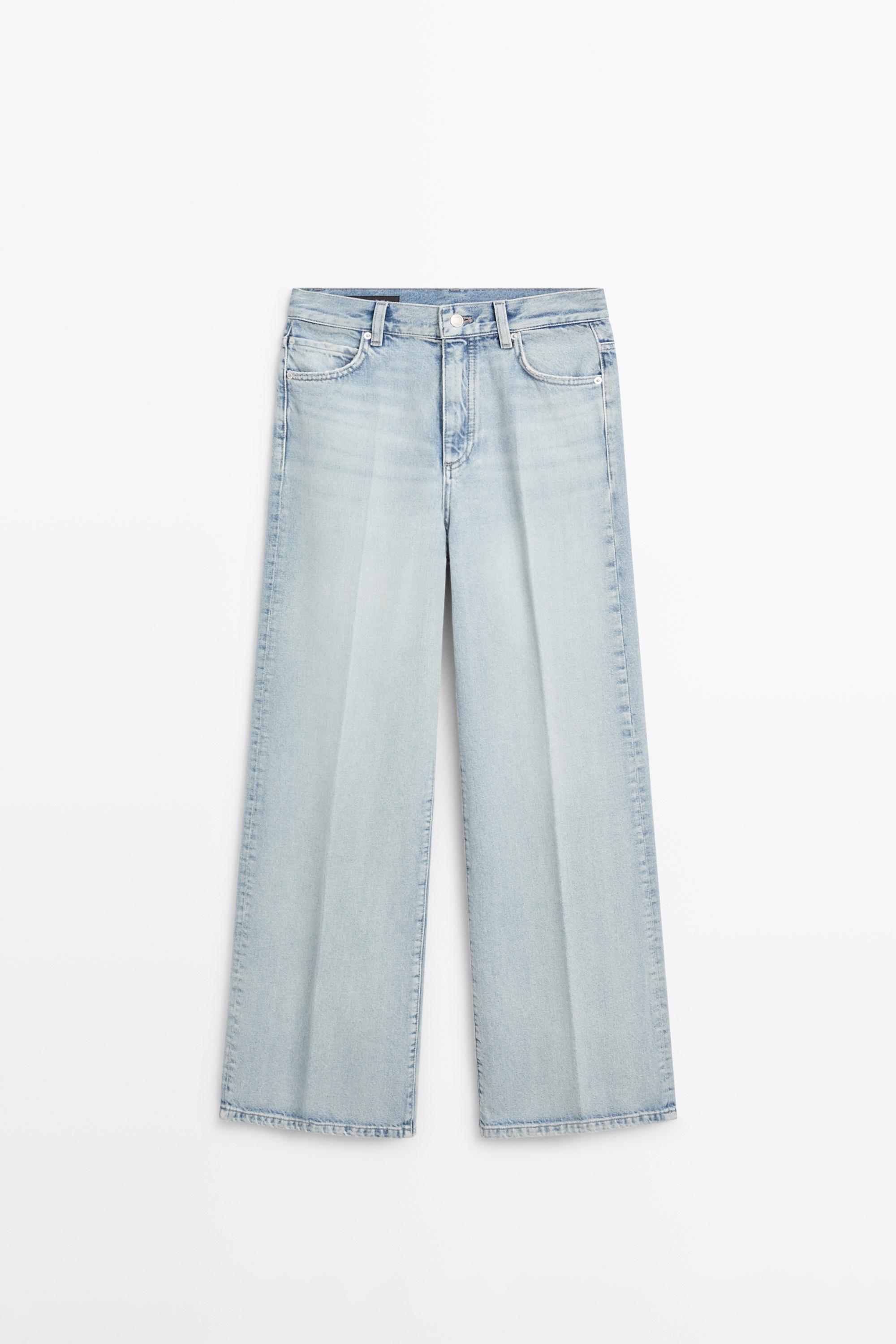 High-waist palazzo jeans — Light Blue