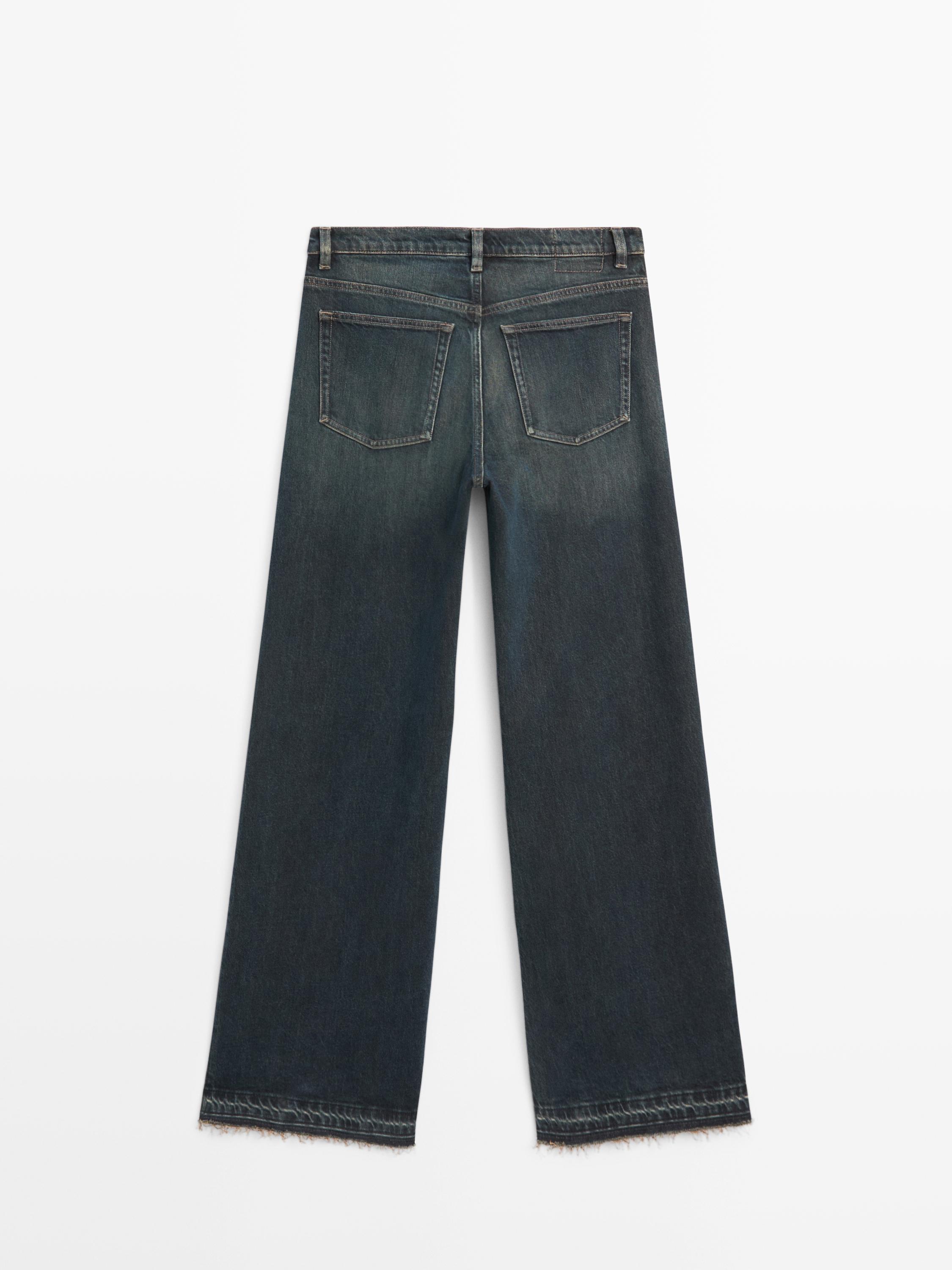 Mid-rise bell bottom jeans — Dark blue