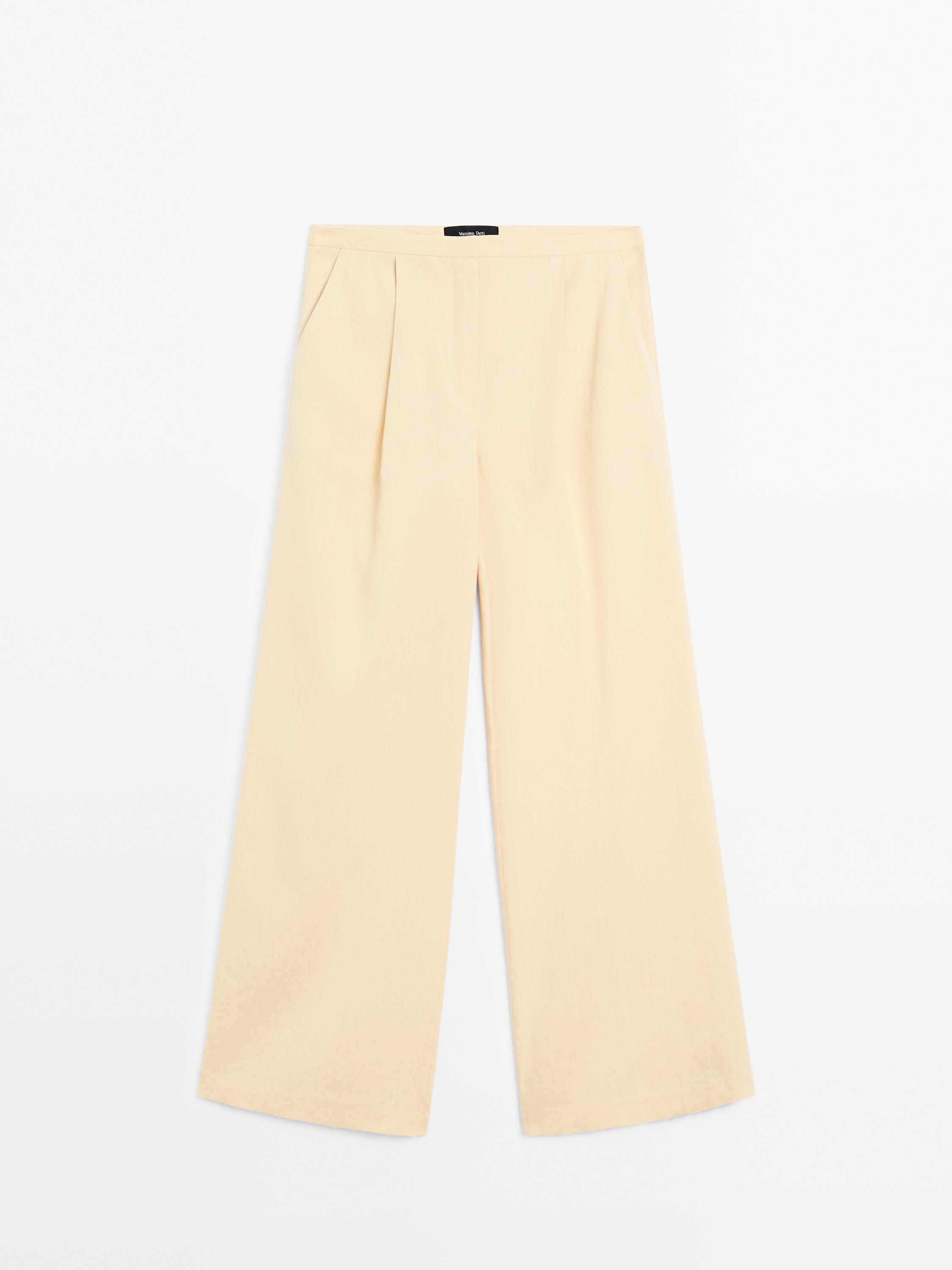 Linen blend suit trousers