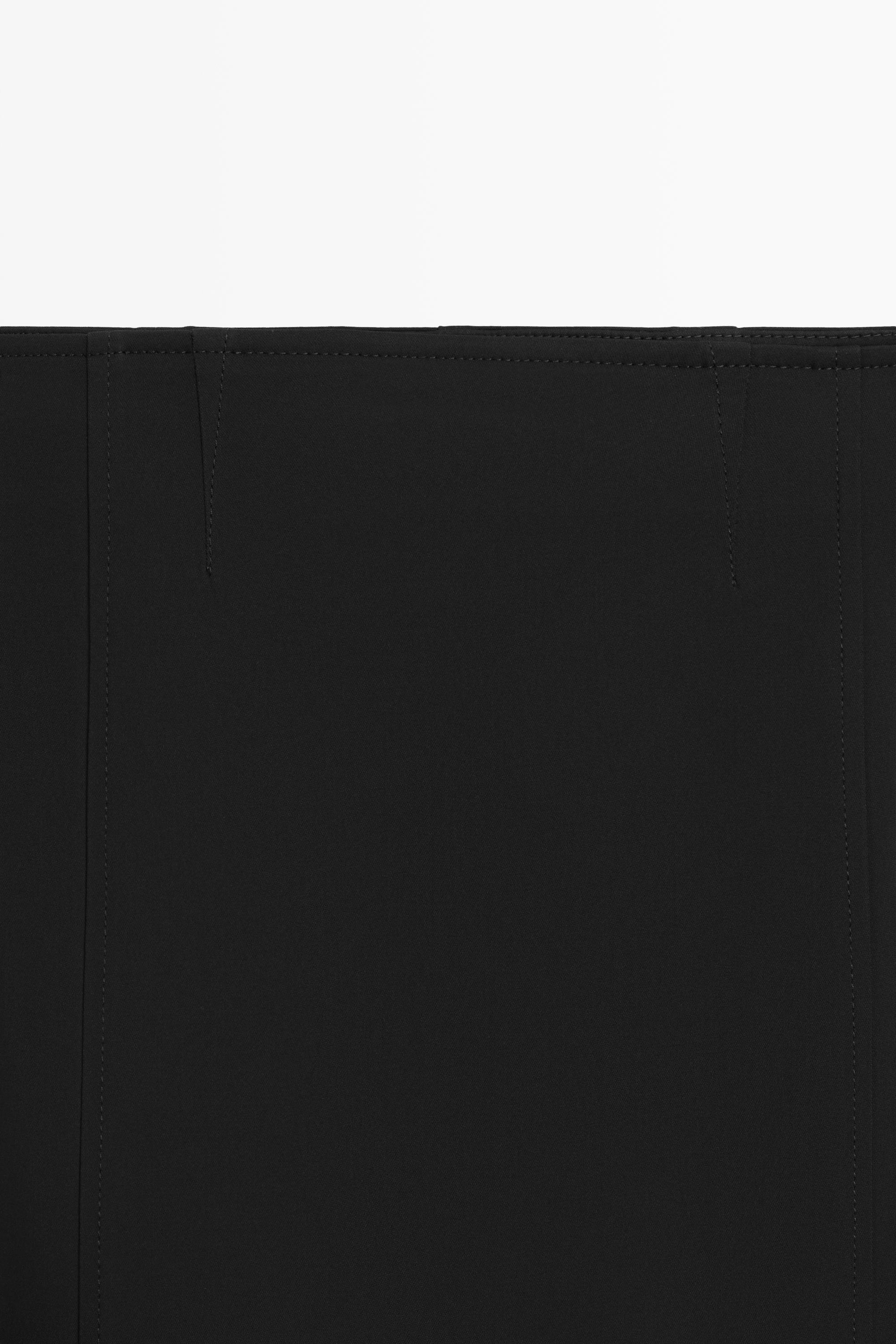 Straight midi skirt — BLACK
