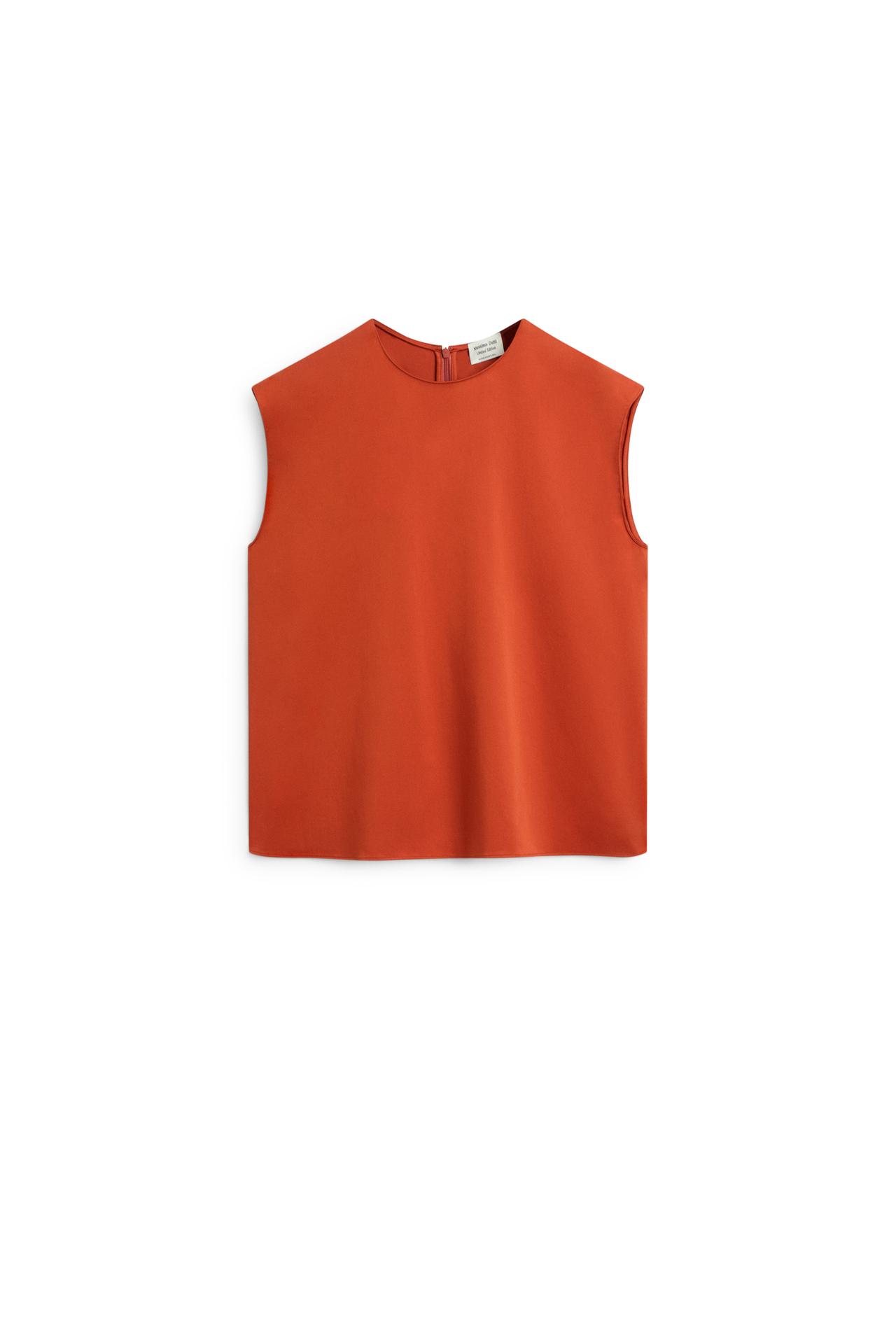 Cotton blend poplin top - LIMITED EDITION — ORANGE