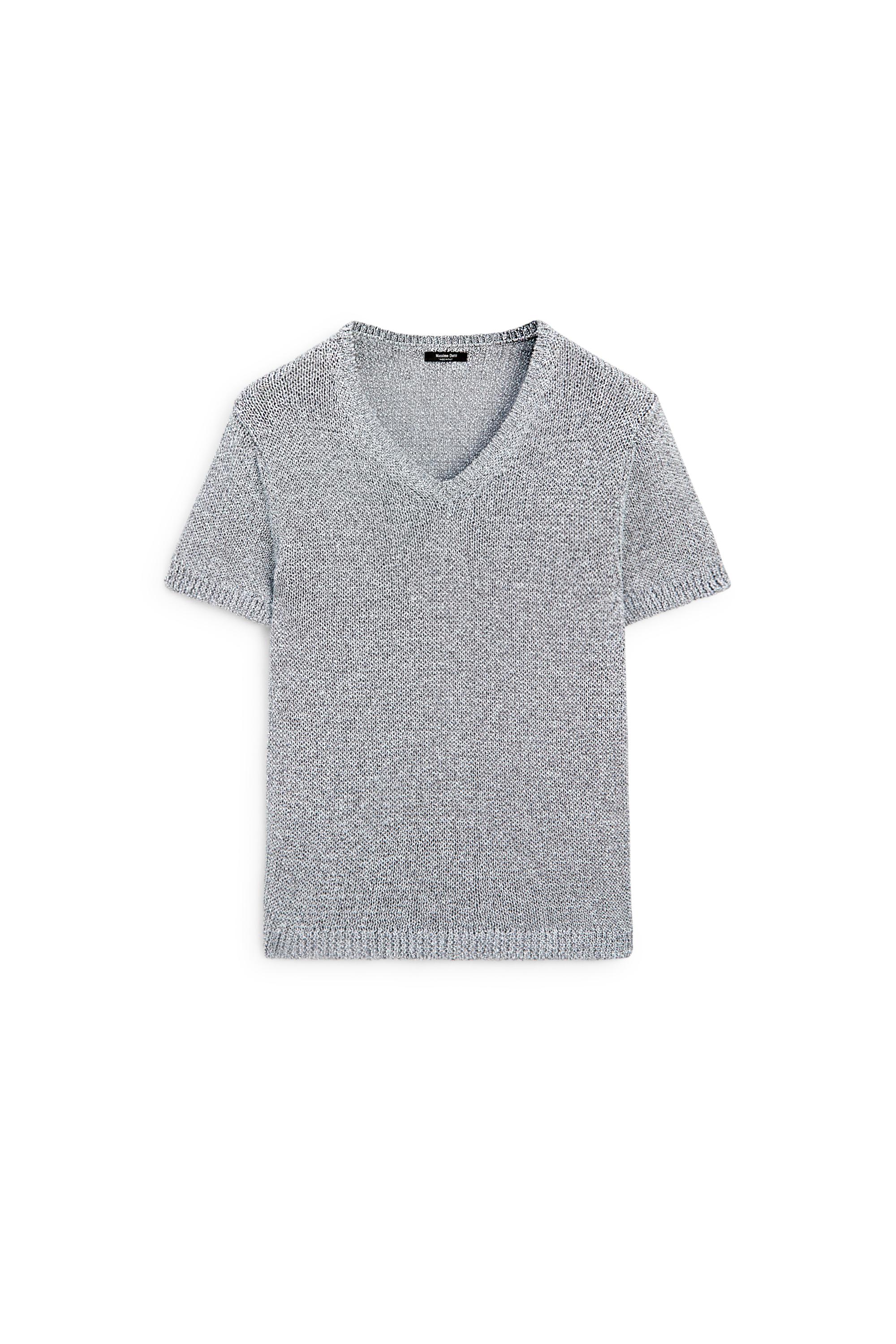 Short sleeve knit top — BLUISH