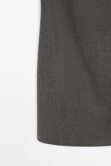 Wool blend boat neck mini dress — MOLE BROWN 7