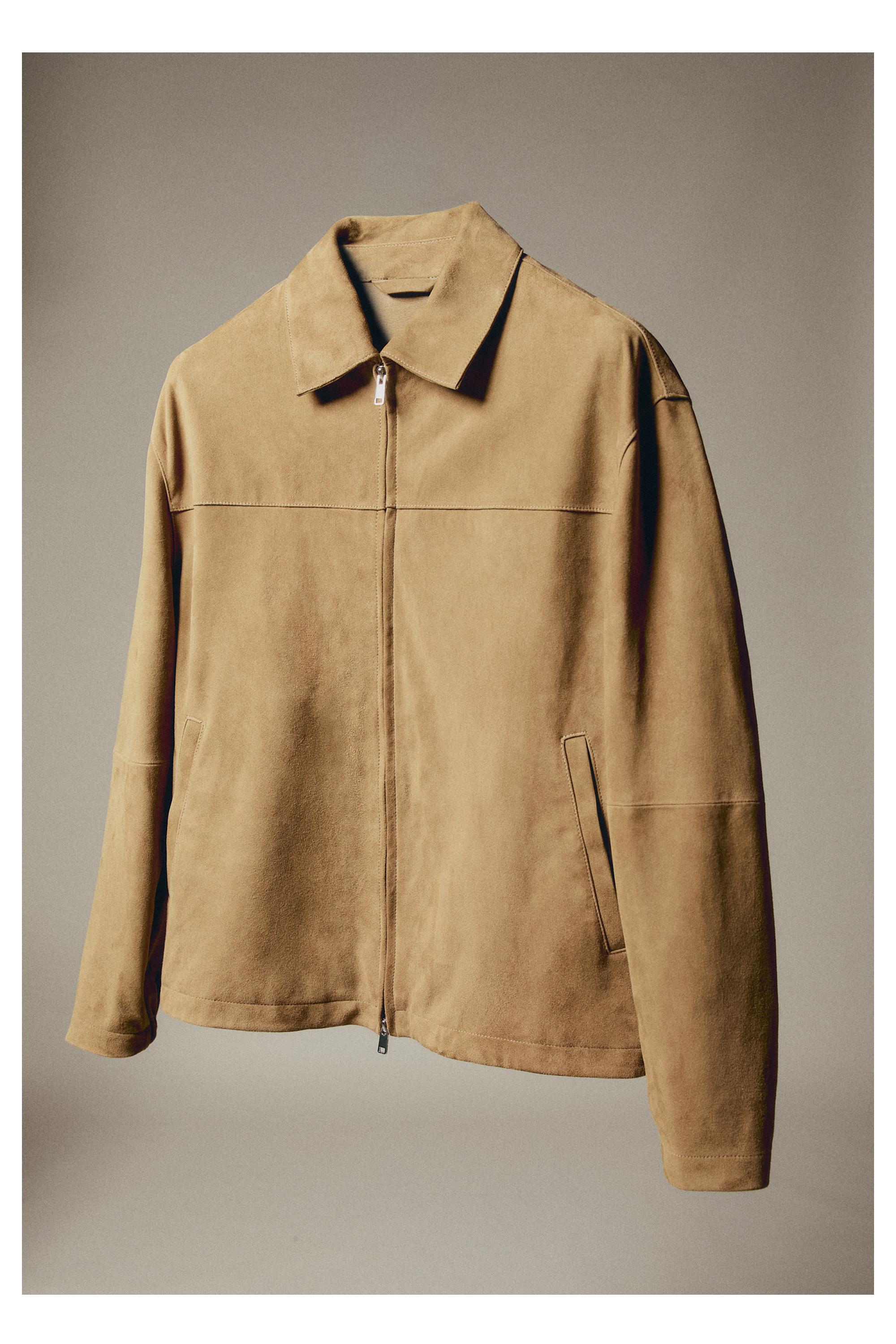 Suede leather jacket — Light Beige