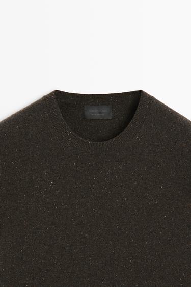 Heathered wool knit sweater — BROWN 9