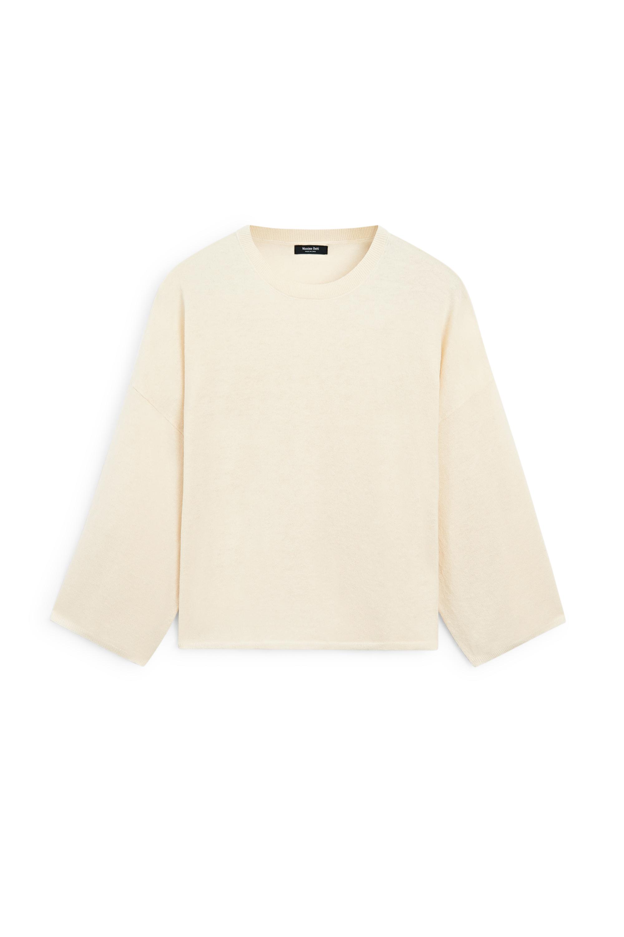 Round neck knit sweater — Vanilla