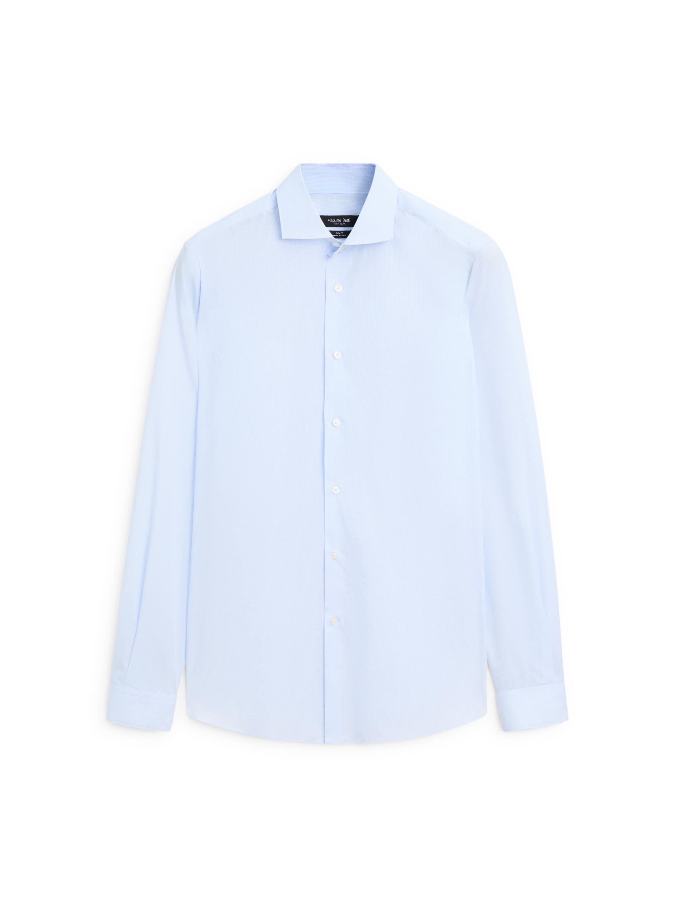 Slim fit 100% cotton shirt — Sky blue