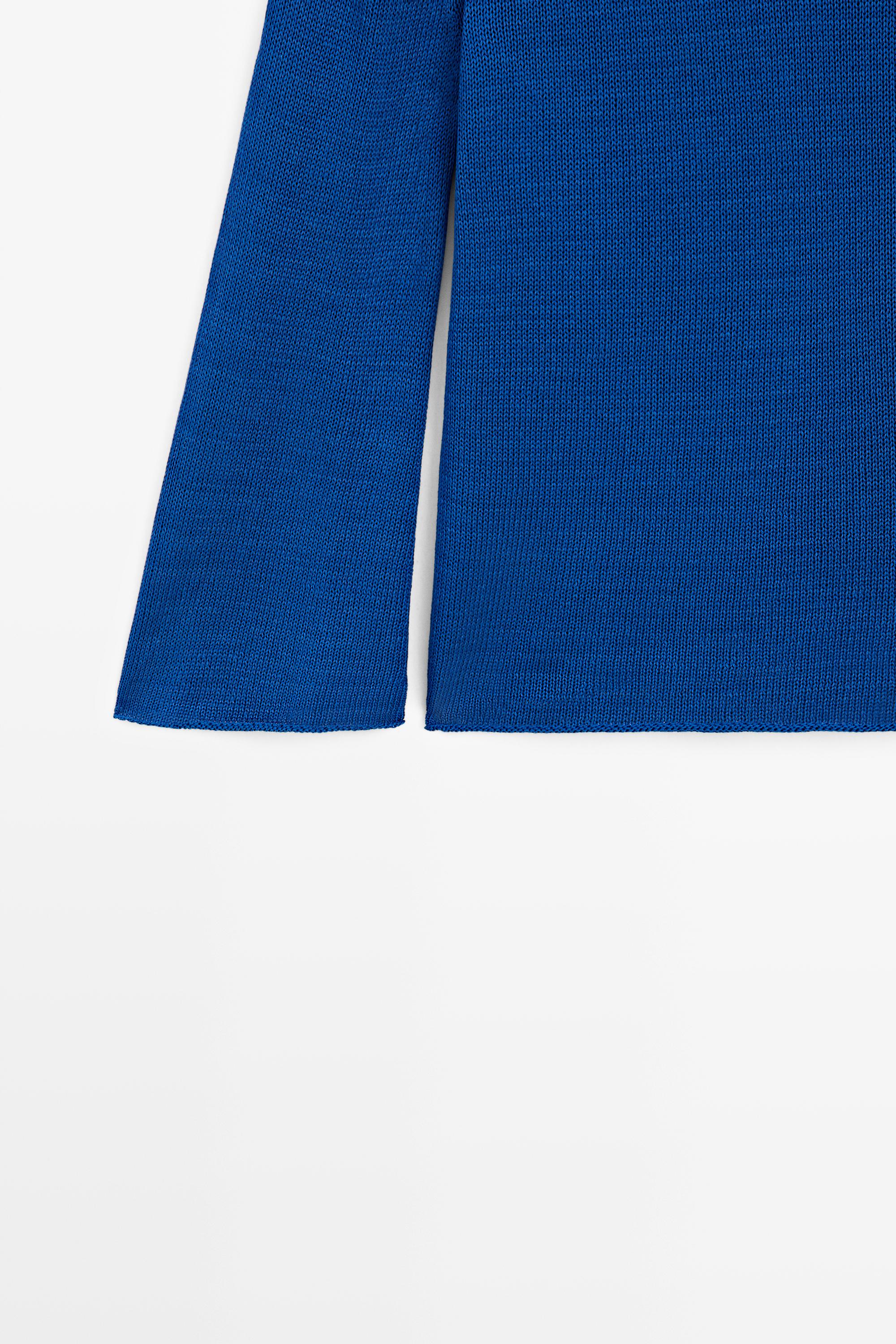100% mercerised cotton sweater — DEEP BLUE