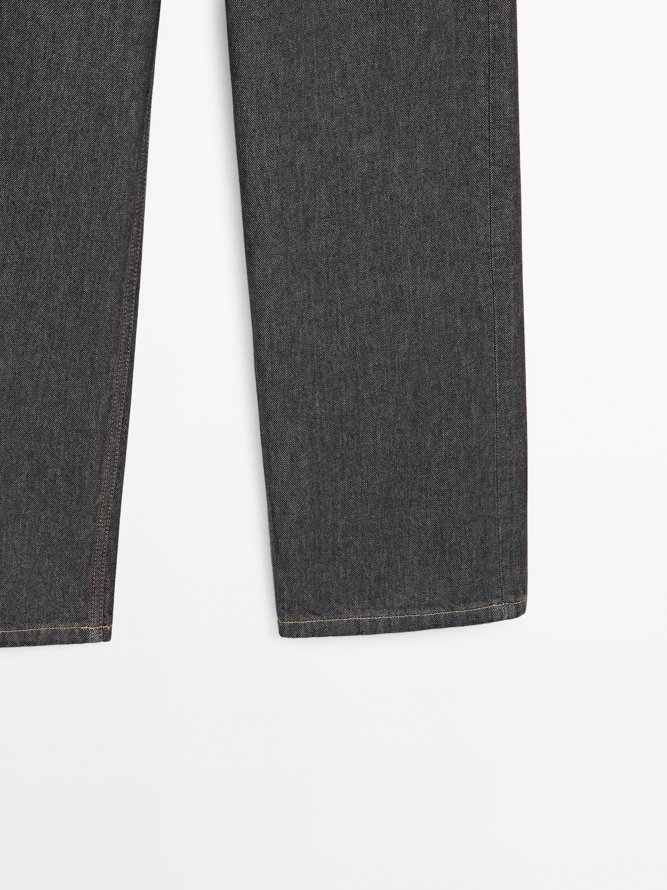Mid-rise wide-leg cotton jeans