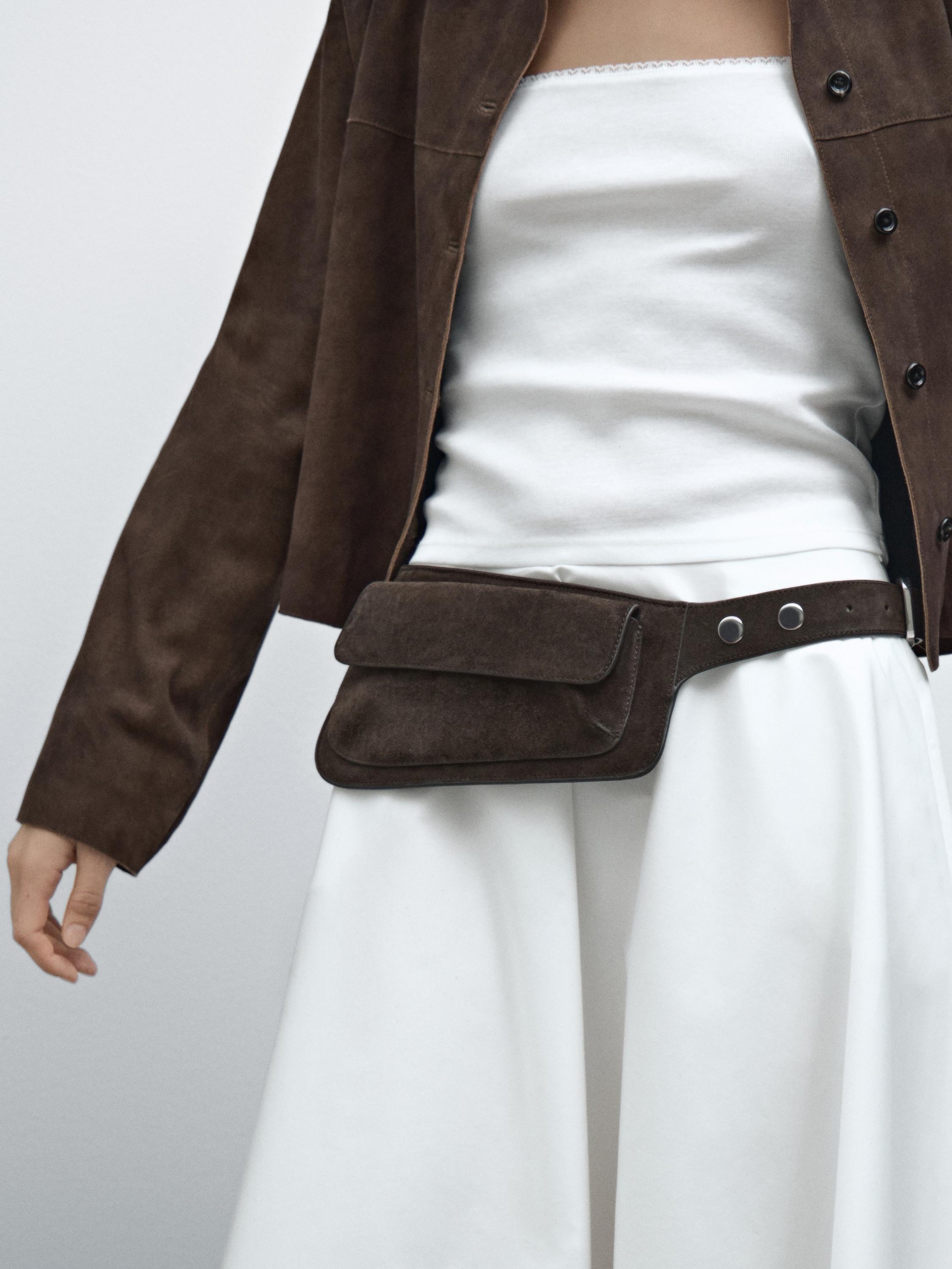 Split suede belt bag
