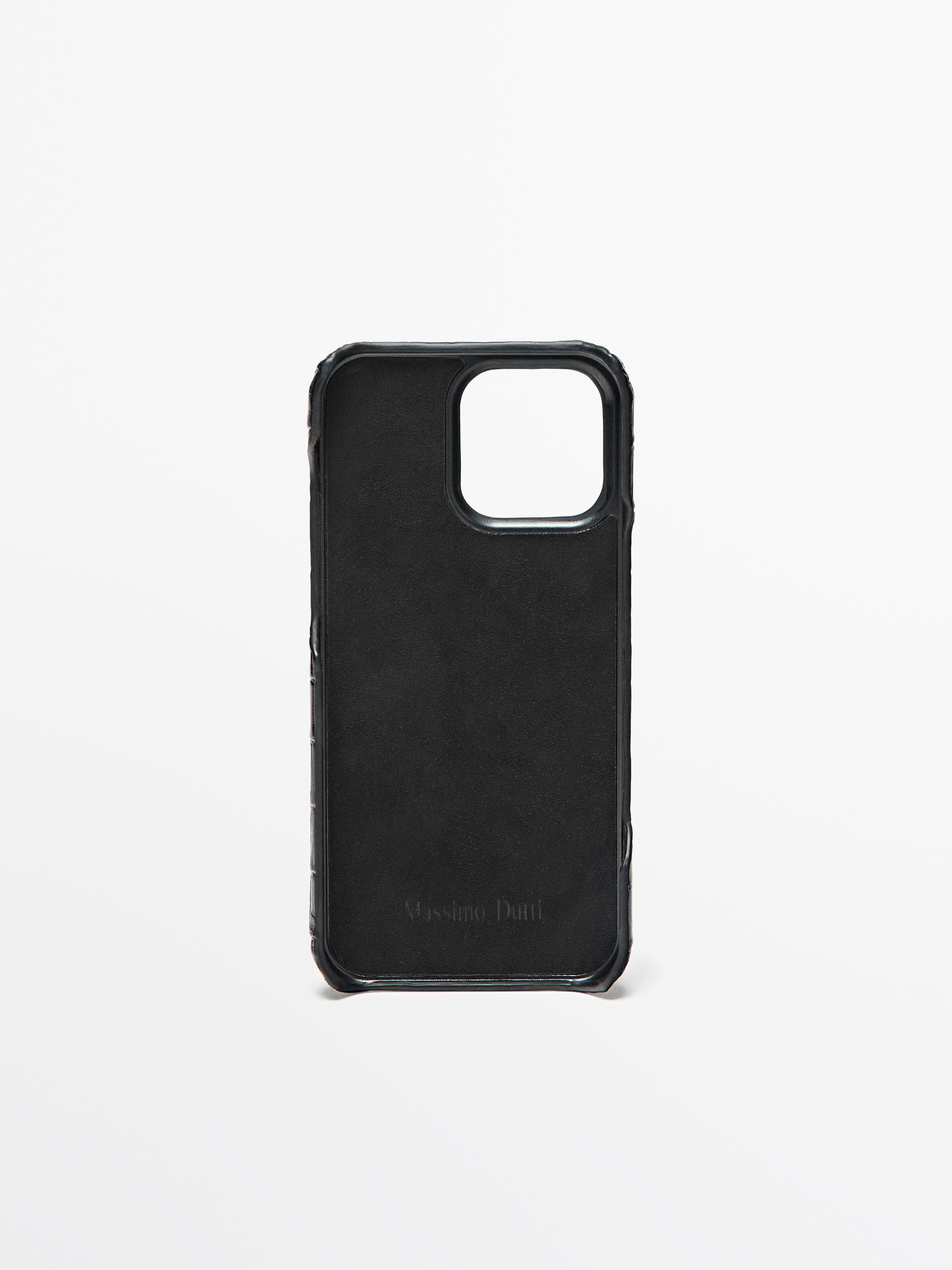 Nappa leather iPhone 16 Pro Max case — BLACK