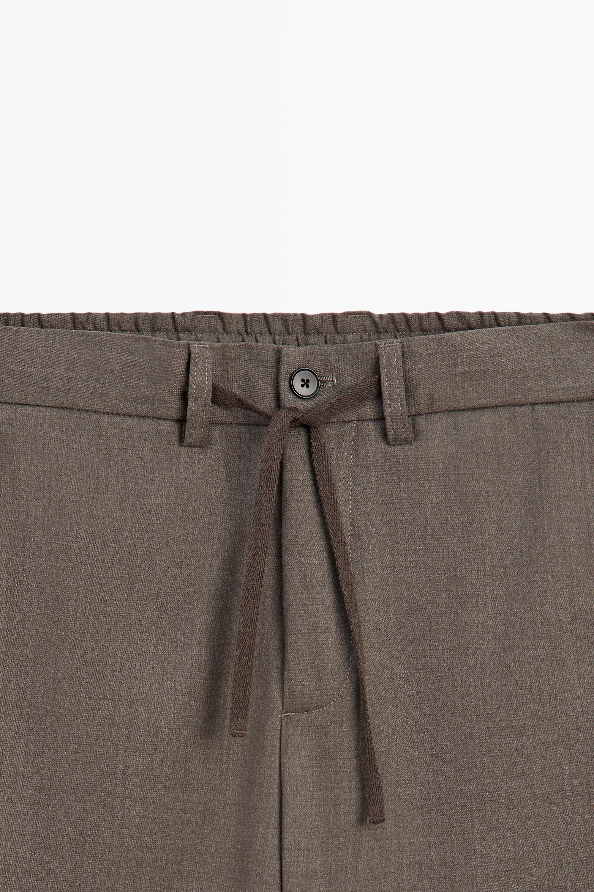 Wool-blend coordinating pants — MINK