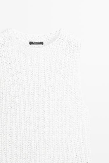 Textured cotton knit top — WHITE 9