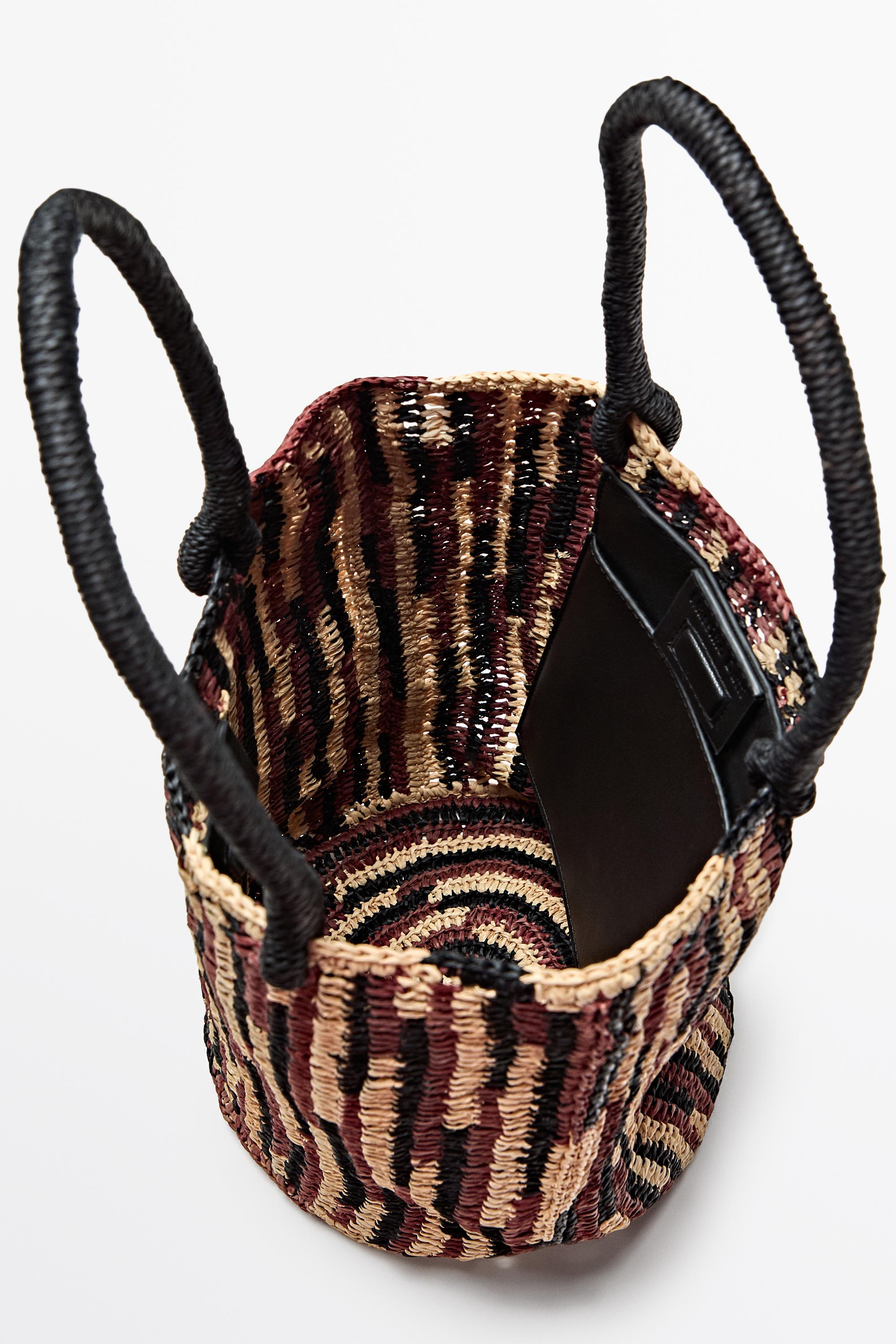 Mini raffia bucket bag — RUSSET (alternate view)