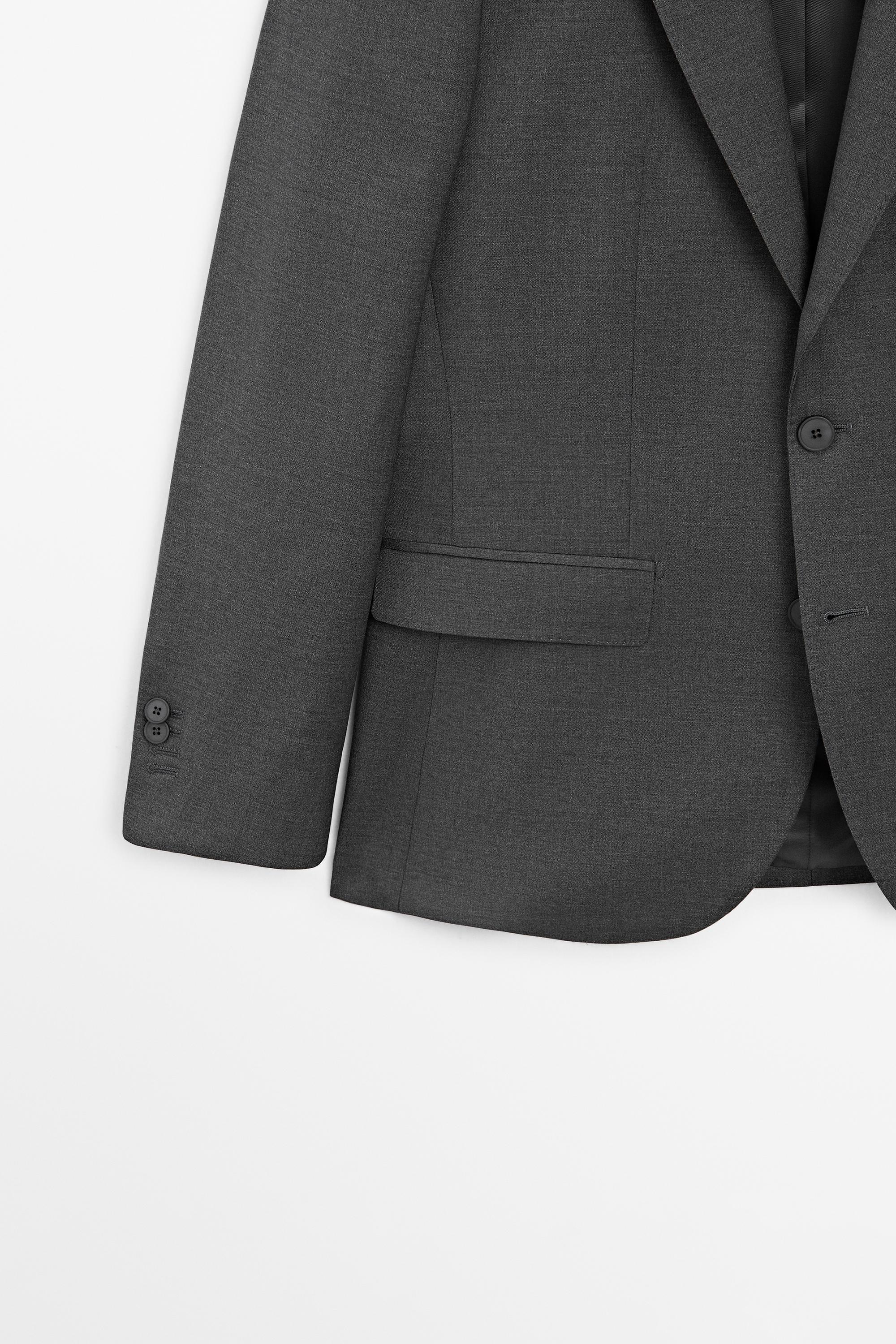 100% cool wool suit blazer — GREY