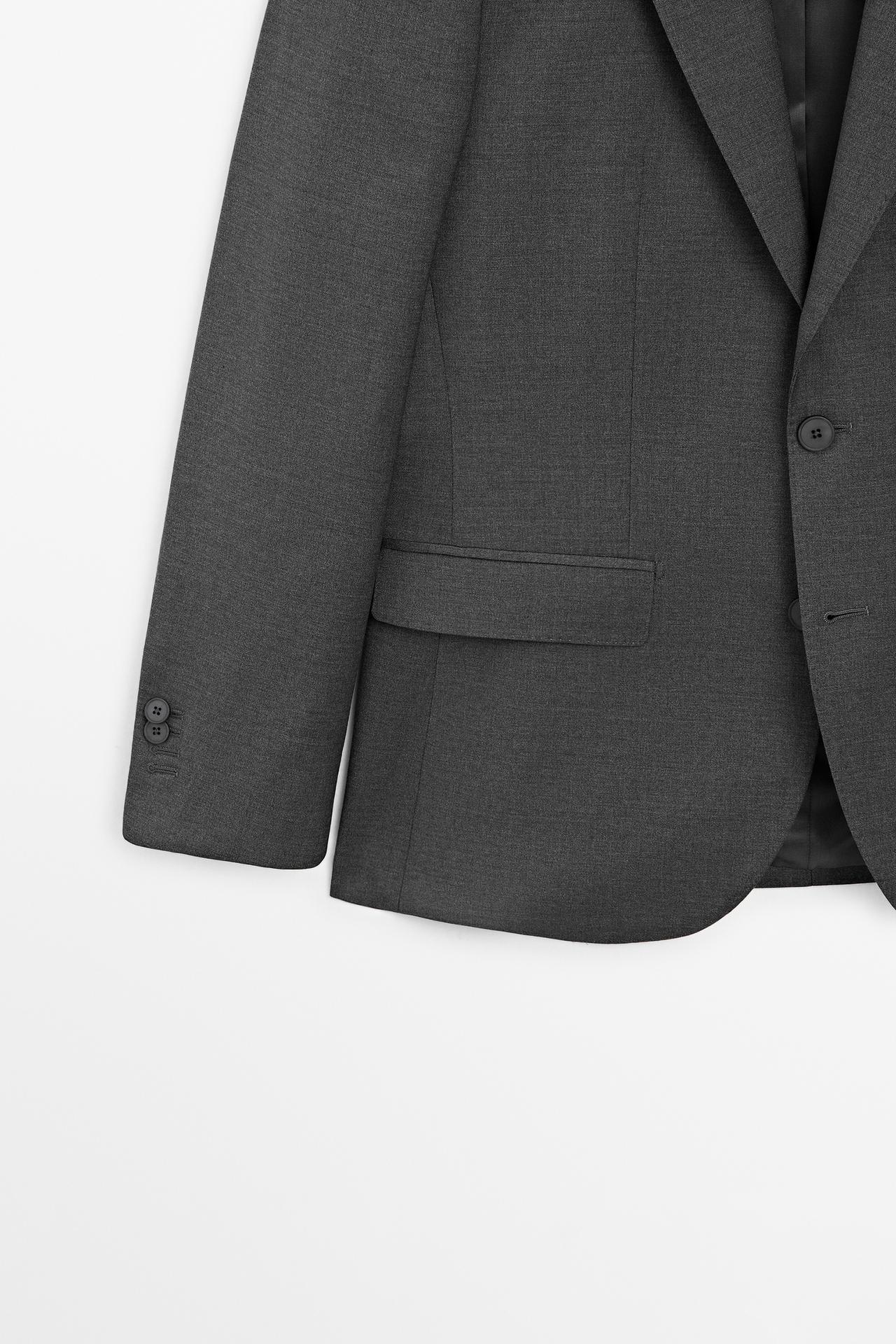 100% cool wool suit blazer — GREY