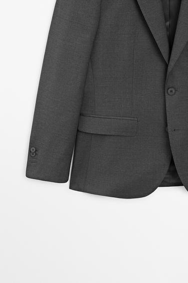 100% cool wool suit blazer — GREY 7