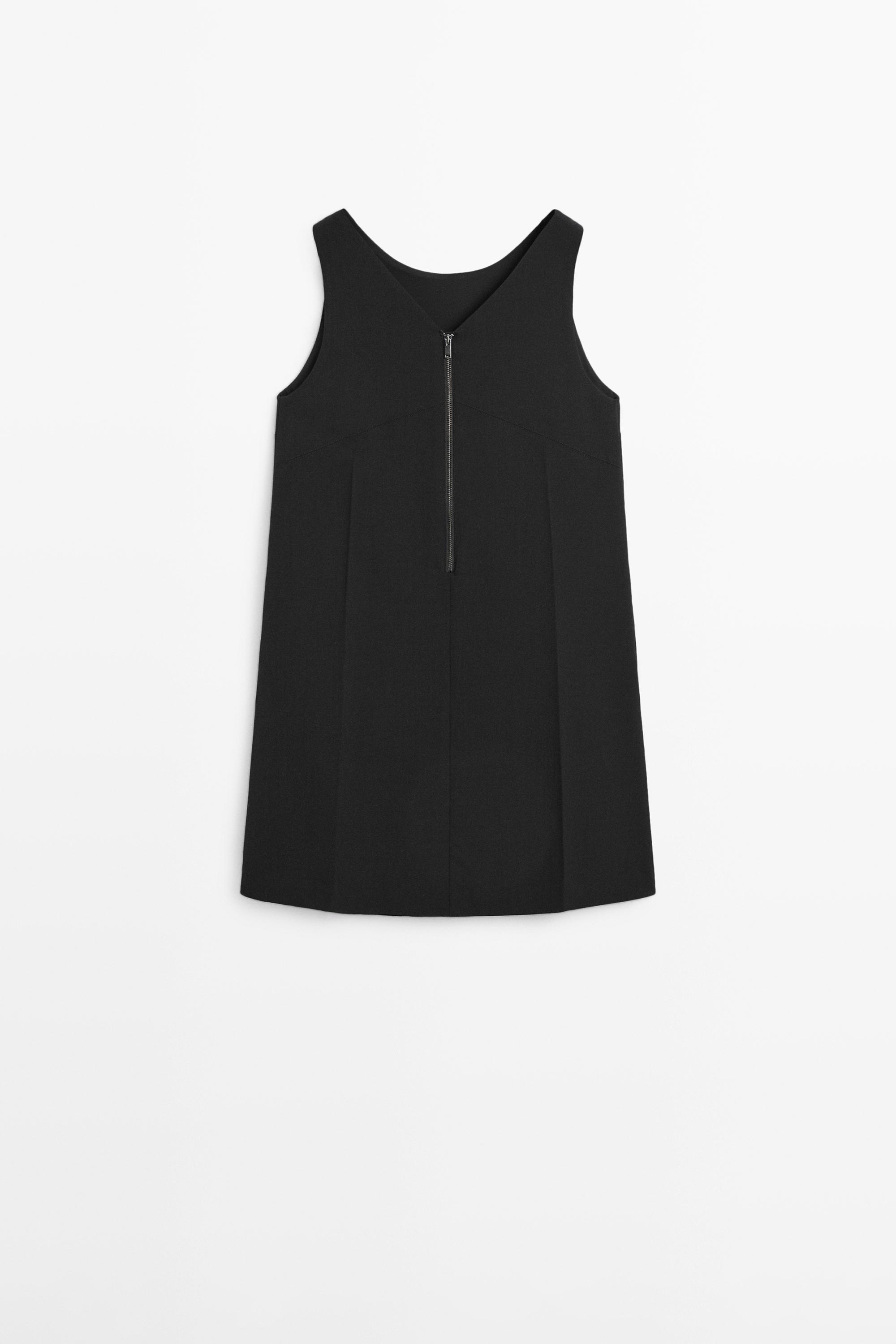 Wool blend mini dress — BLACK