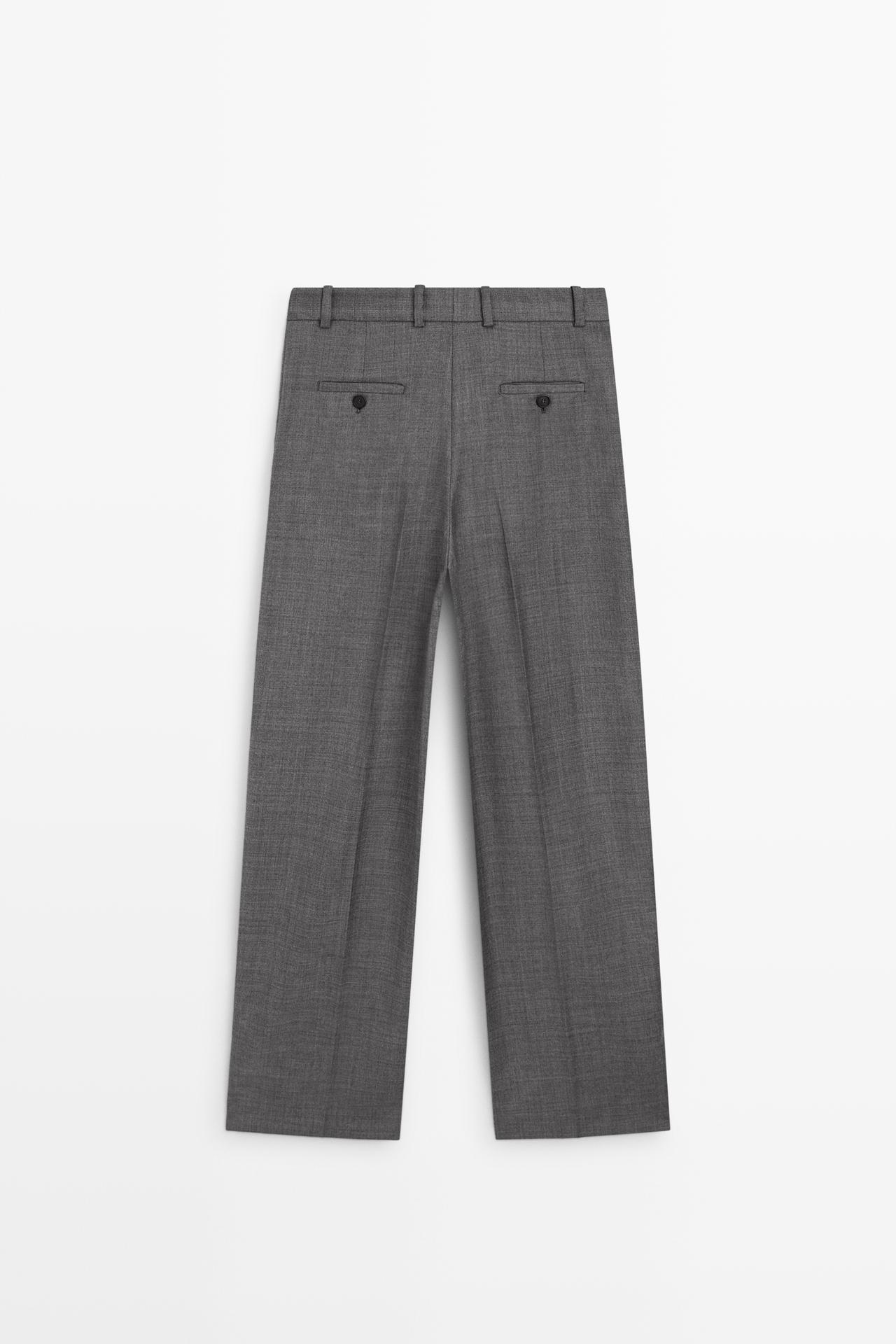 100% wool suit pants — DARK GREY