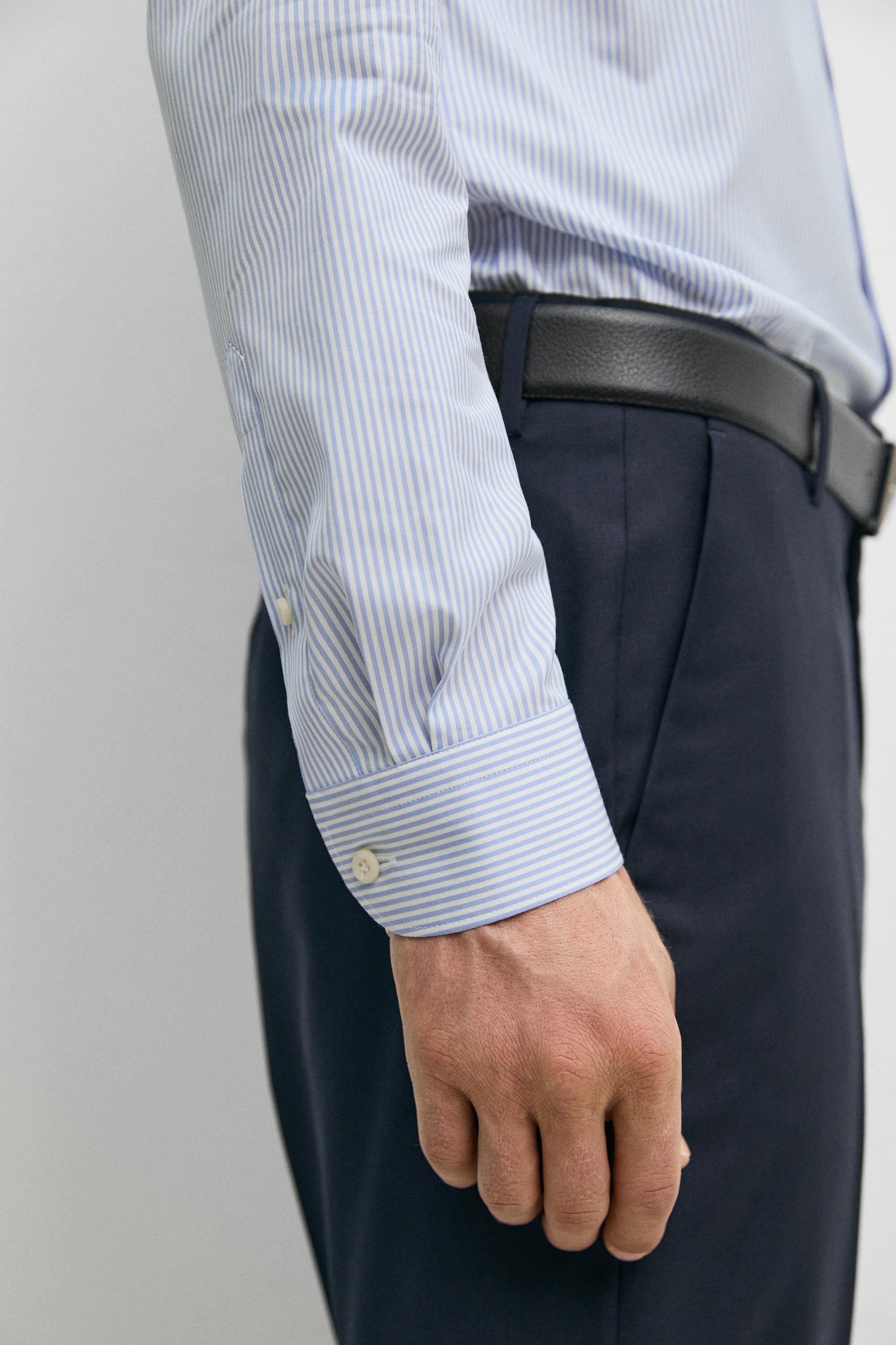 Slim fit striped tailored fit shirt — SKY BLUE