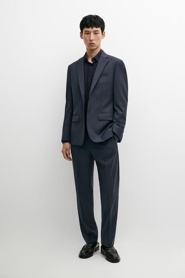 100% cool wool suit blazer — NAVY BLUE 1