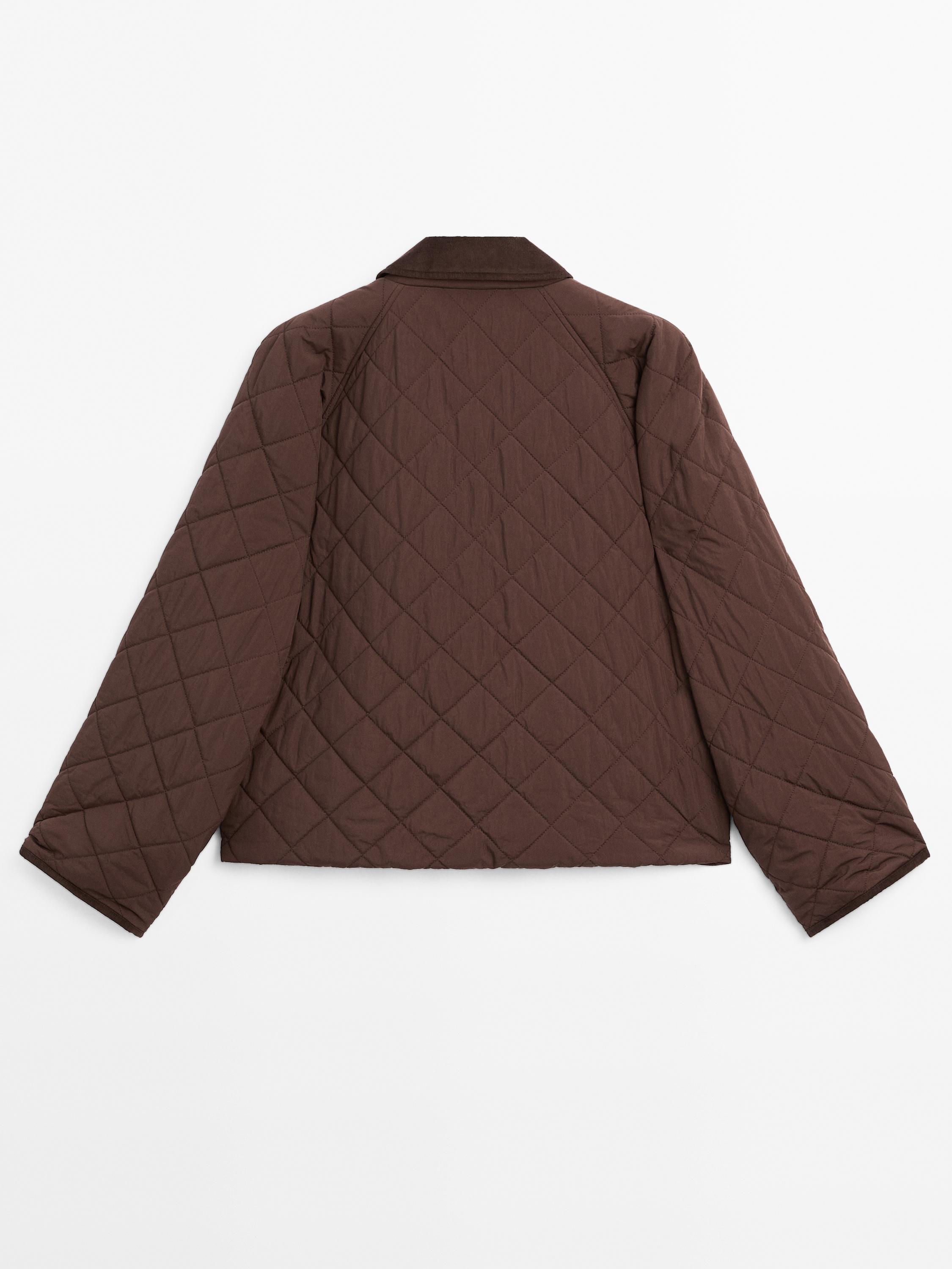 Short lightweight jacket with corduroy detail