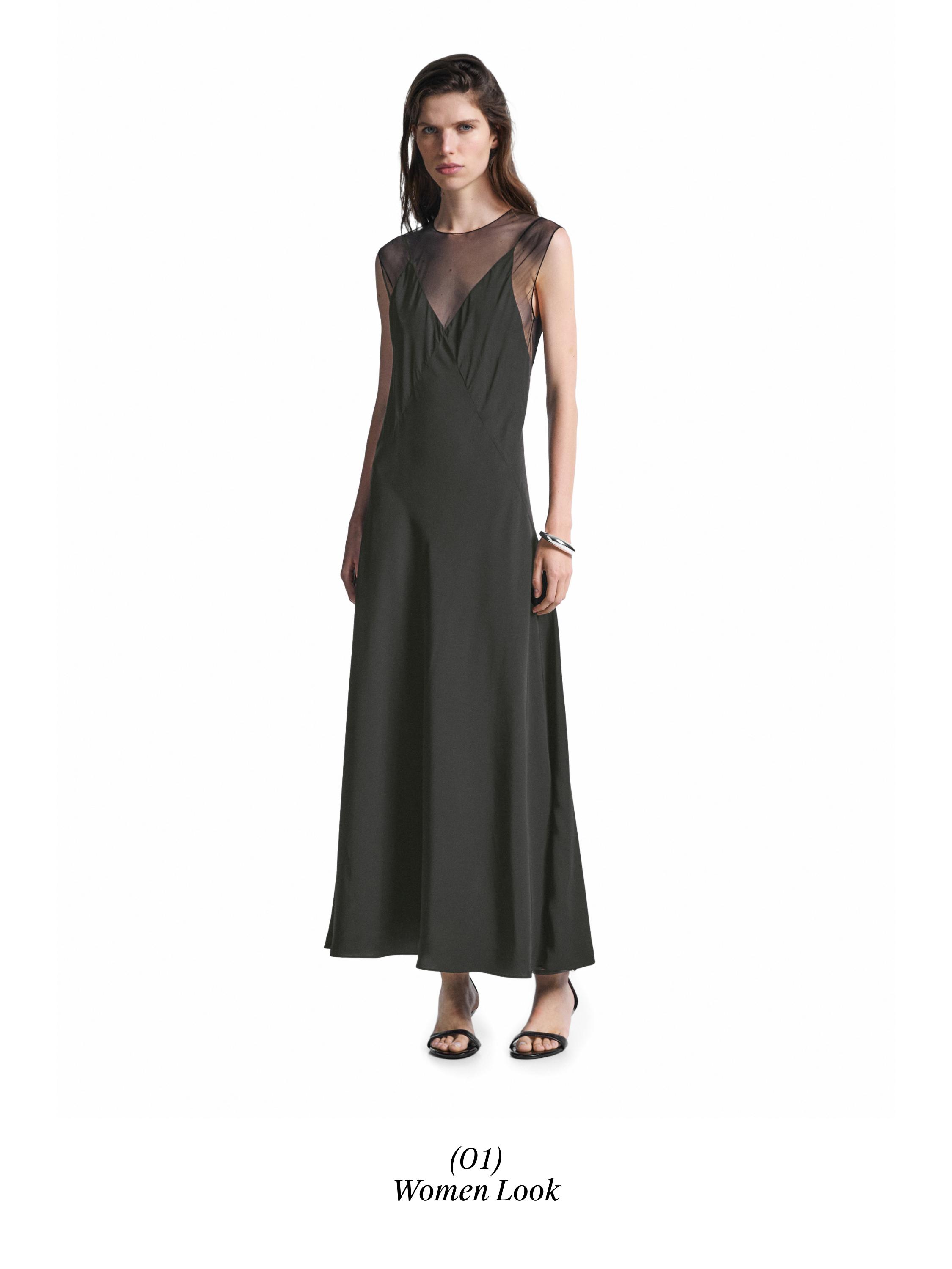 Long dress with sheer detail