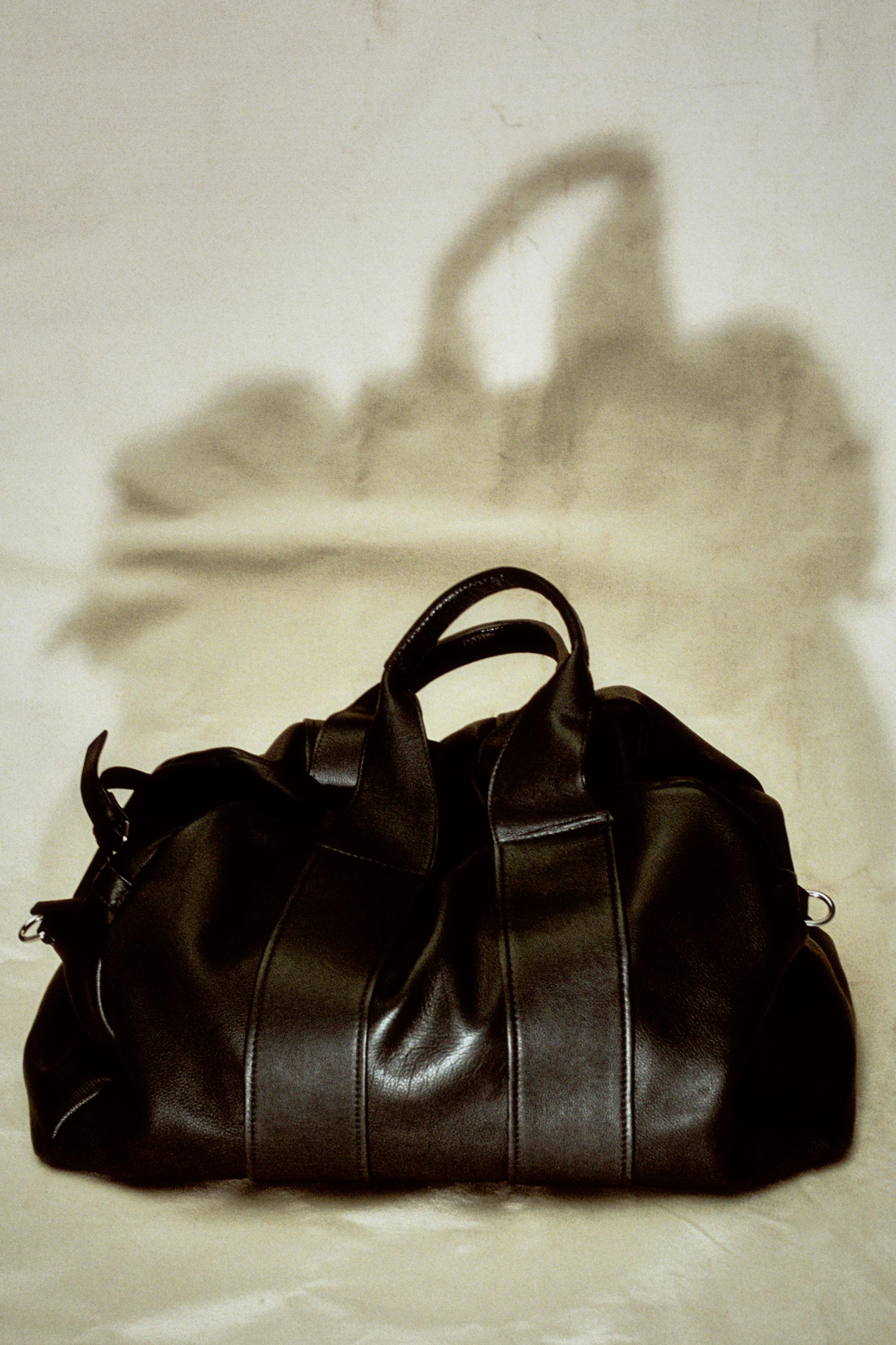 Nappa leather travel bag — BLACK