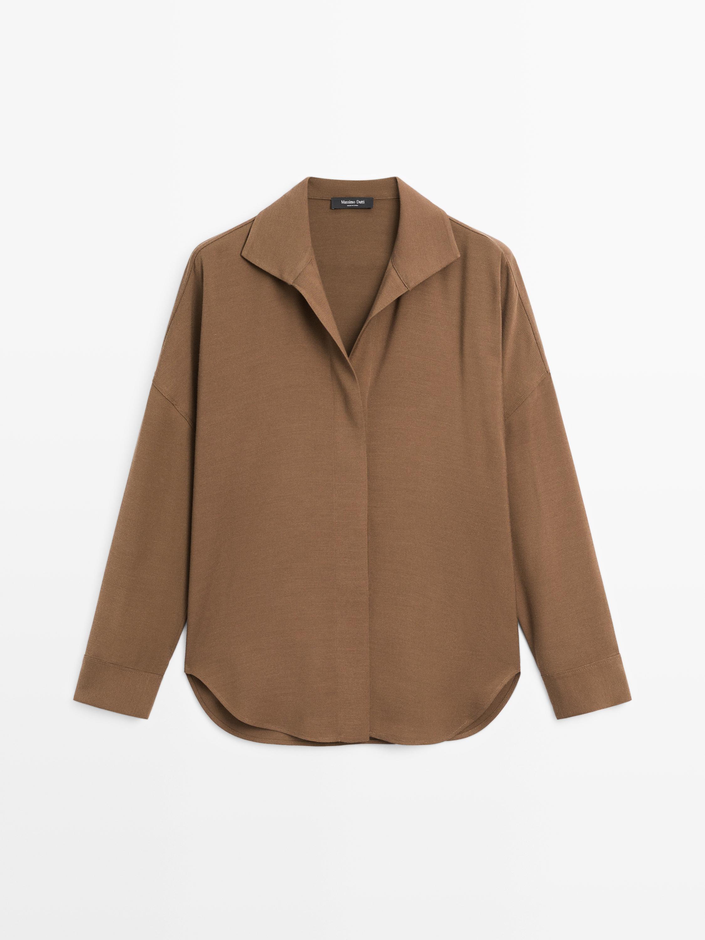 Flowing cotton blend shirt